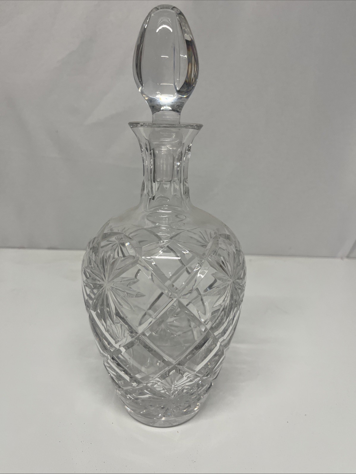 Vintage Crystal Decanter and Stopper 11.5”