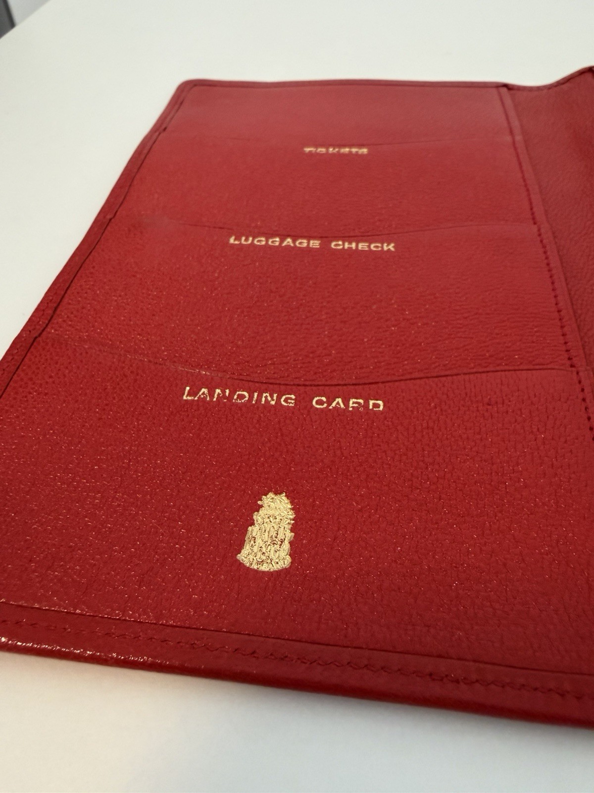 Vintage Mark Cross England Red Morocco Leather Passport Travel Document Holder