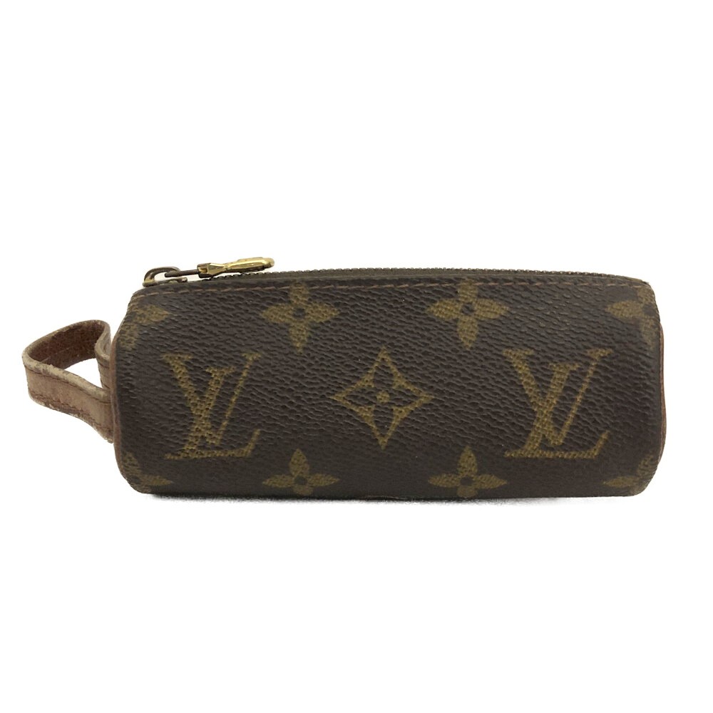 EGA Rare Vintage Louis Vuitton Monogram Golf Ball Holder Pouch Brown/9CK0810