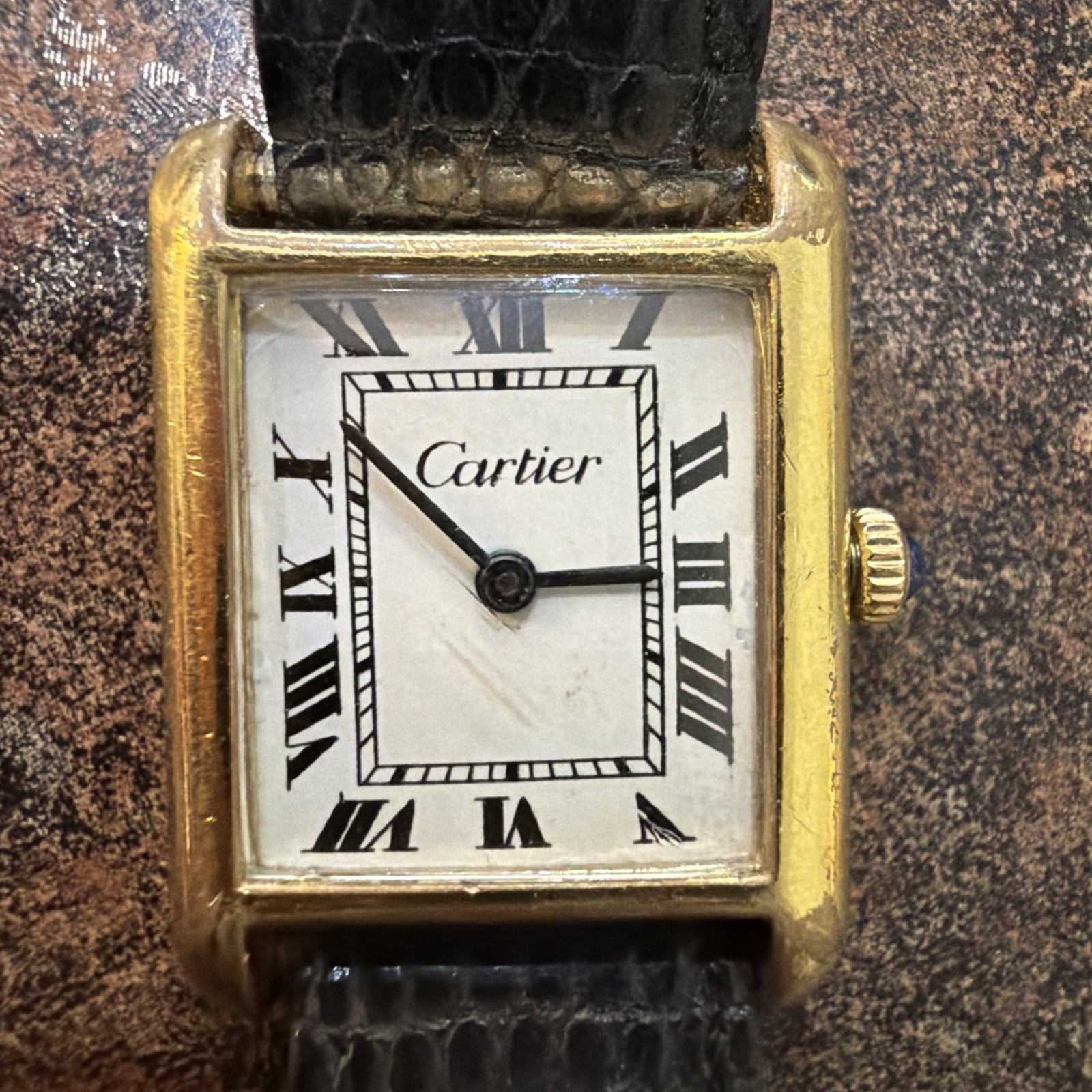 Vintage Cartier Pre-Must Tank Wind White Roman Dial Was just serviced cleaned