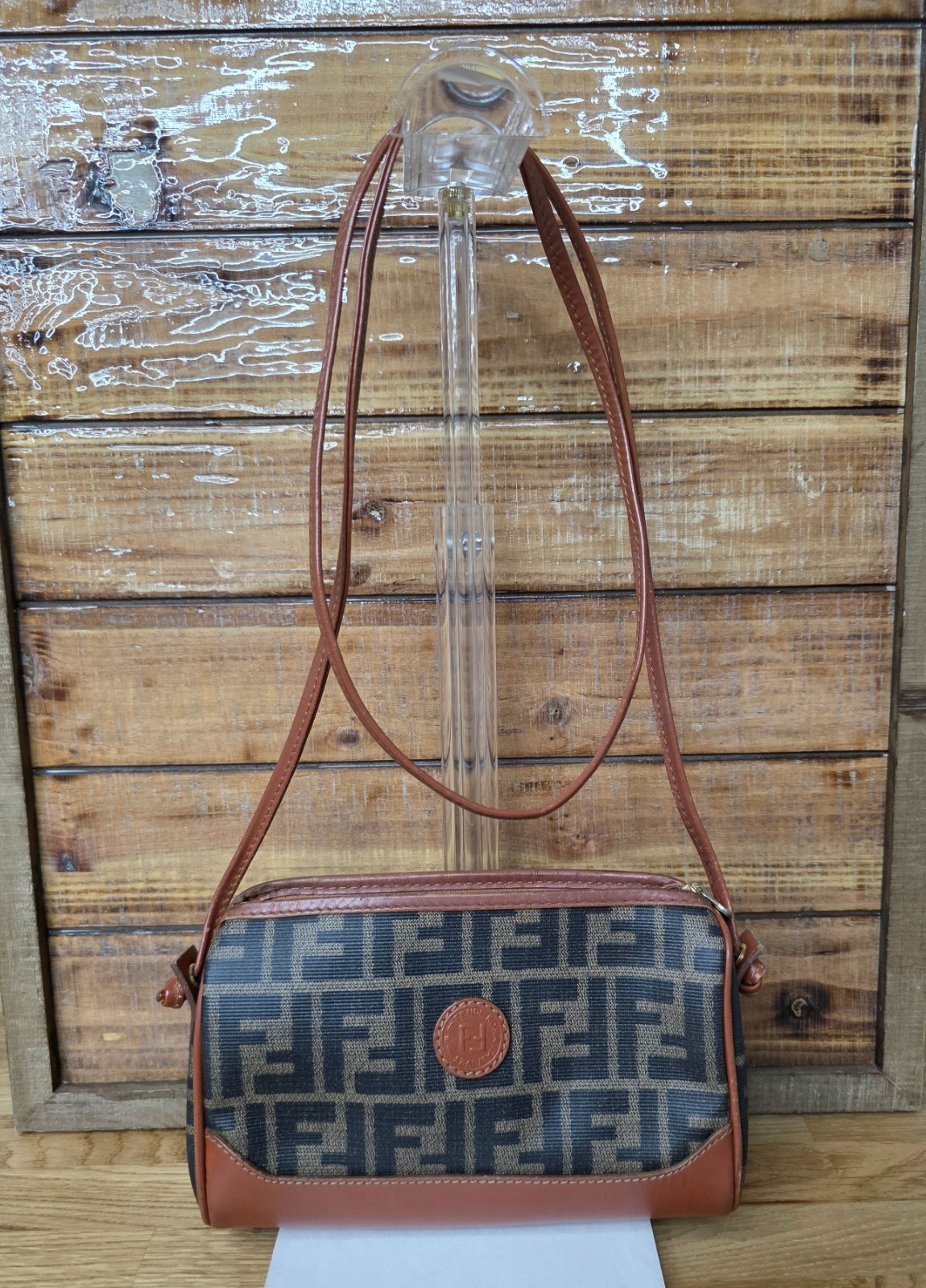 Vintage Fendi Zucca FF Monogram Crossbody Bag Authentic