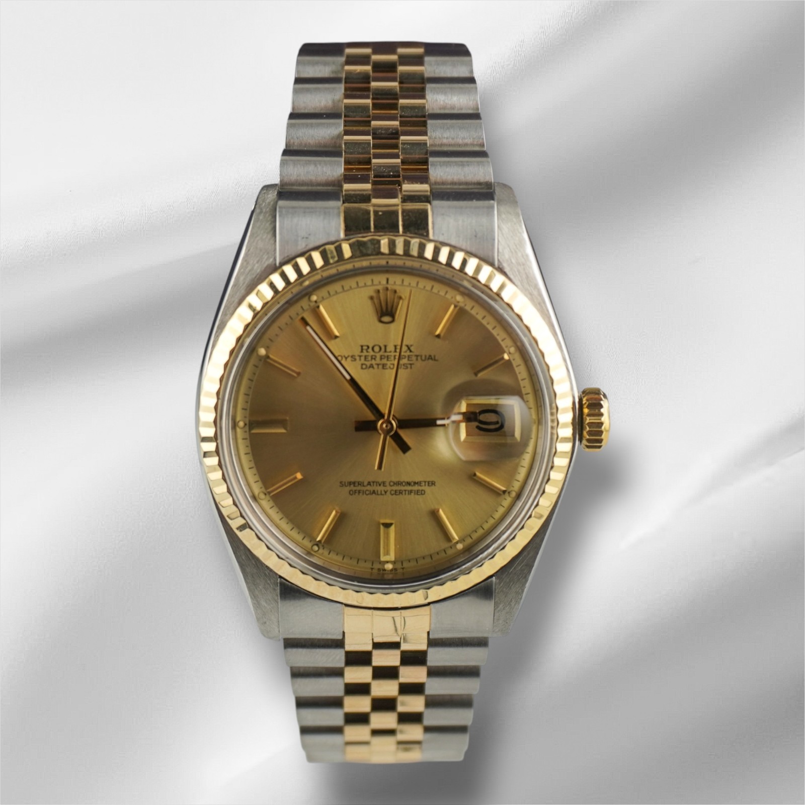 Rolex 36mm Vintage Datejust Mens Yellow Gold/Steel Jubilee Gold Dial Watch 1601