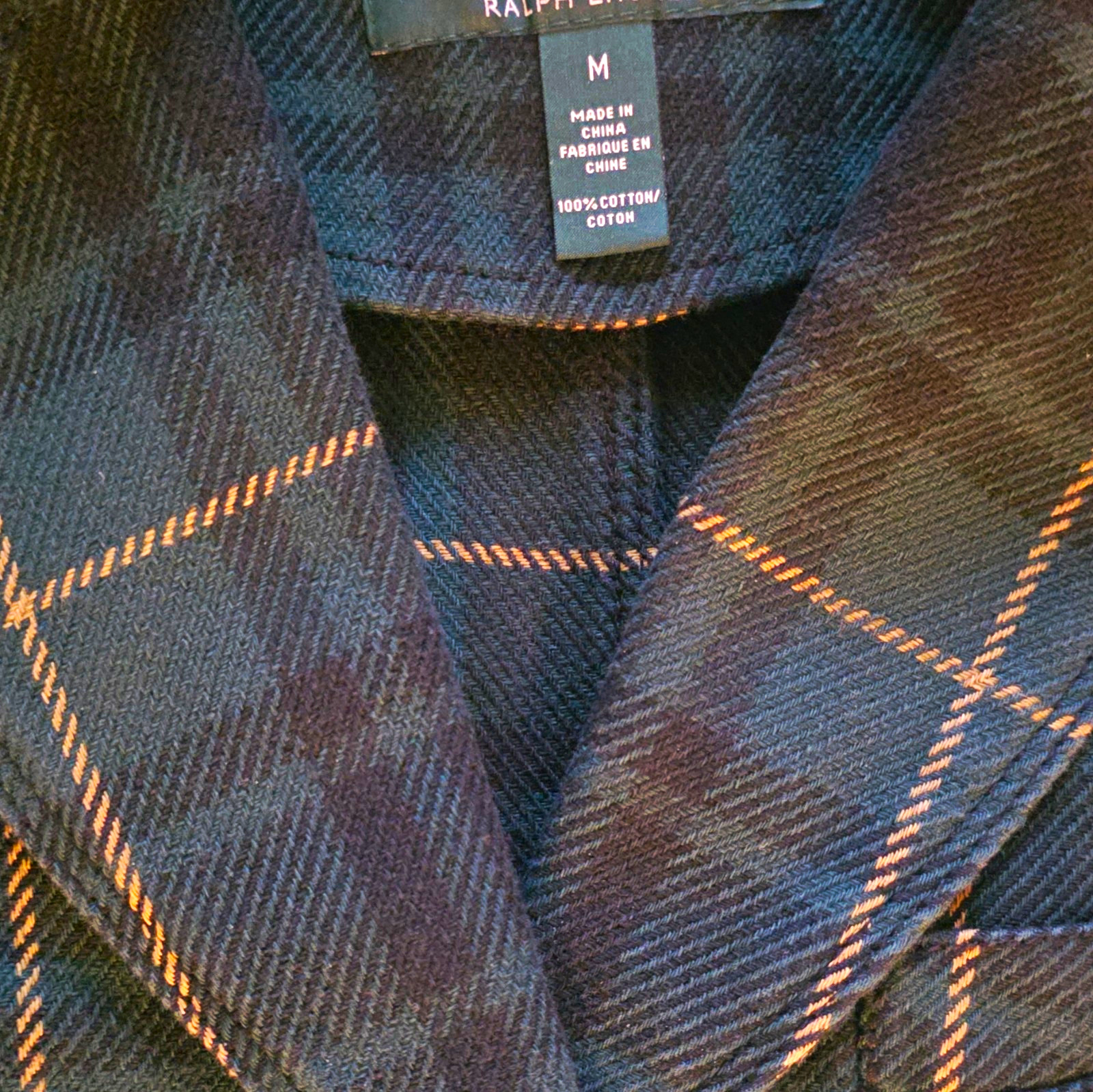 Classic Vintage Lauren Jeans Co. Women's M Blue Green Plaid Cotton Button Blazer