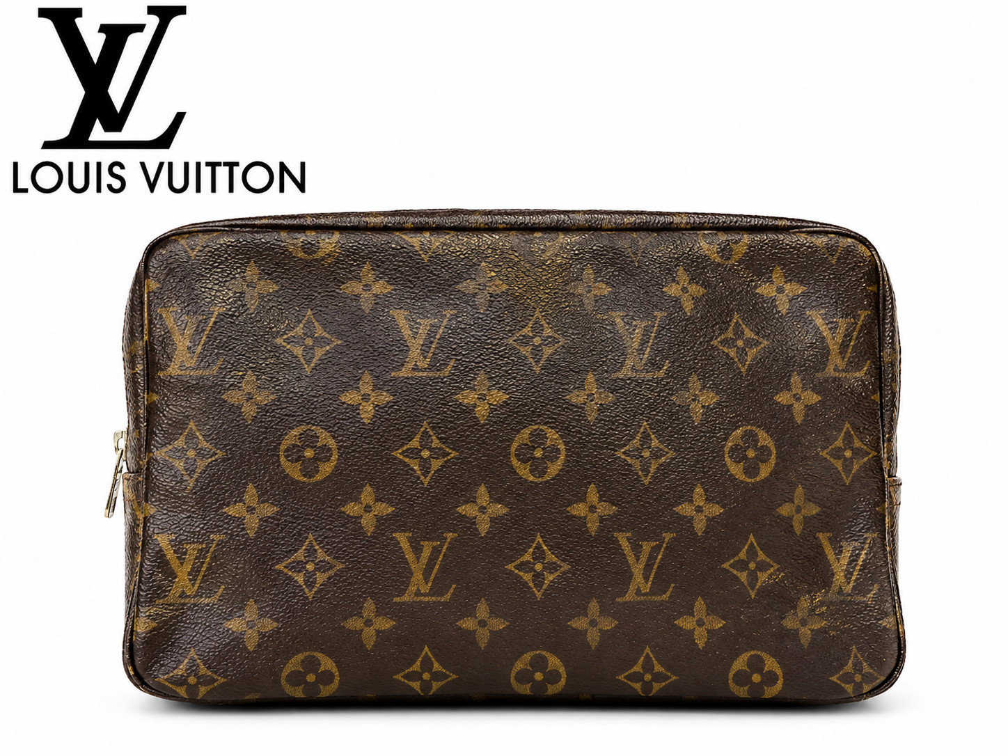 LOUIS VUITTON Monogram Trousse Toilette 28 M47522 Vintage Clutch Pouch France