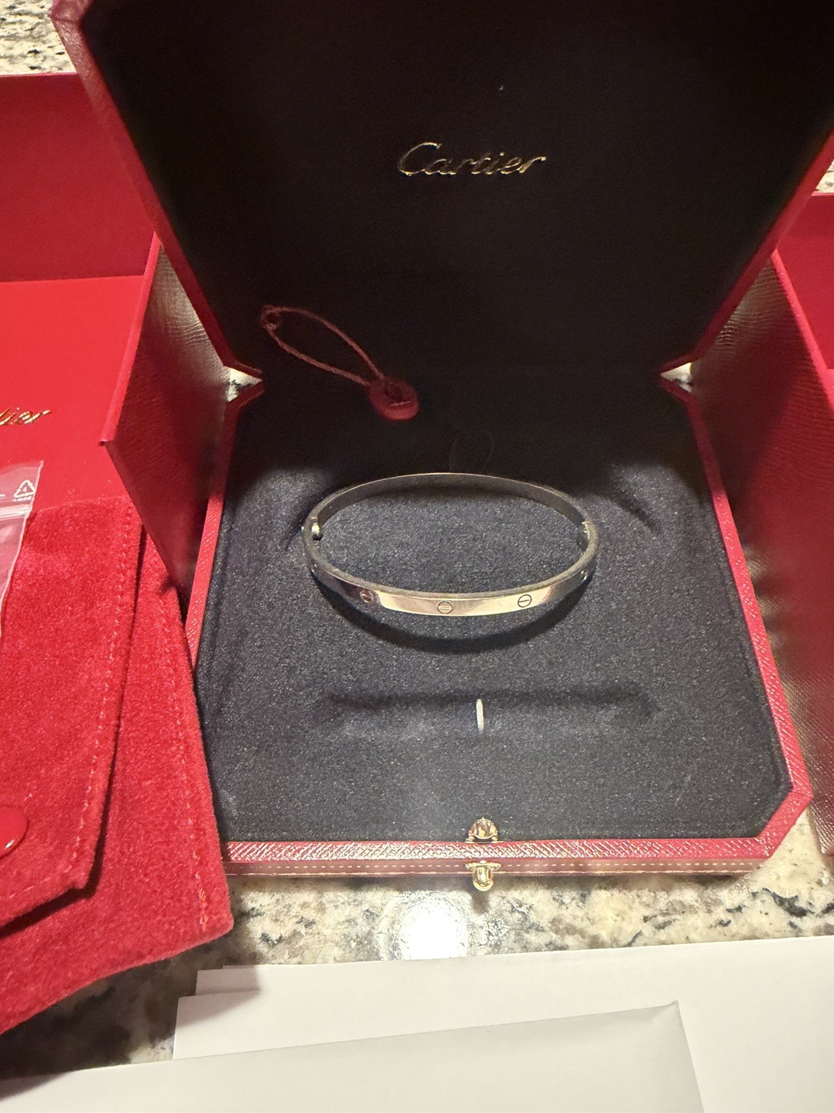 Cartier Love Bracelet 18k White Gold Size 17 *SMALL*