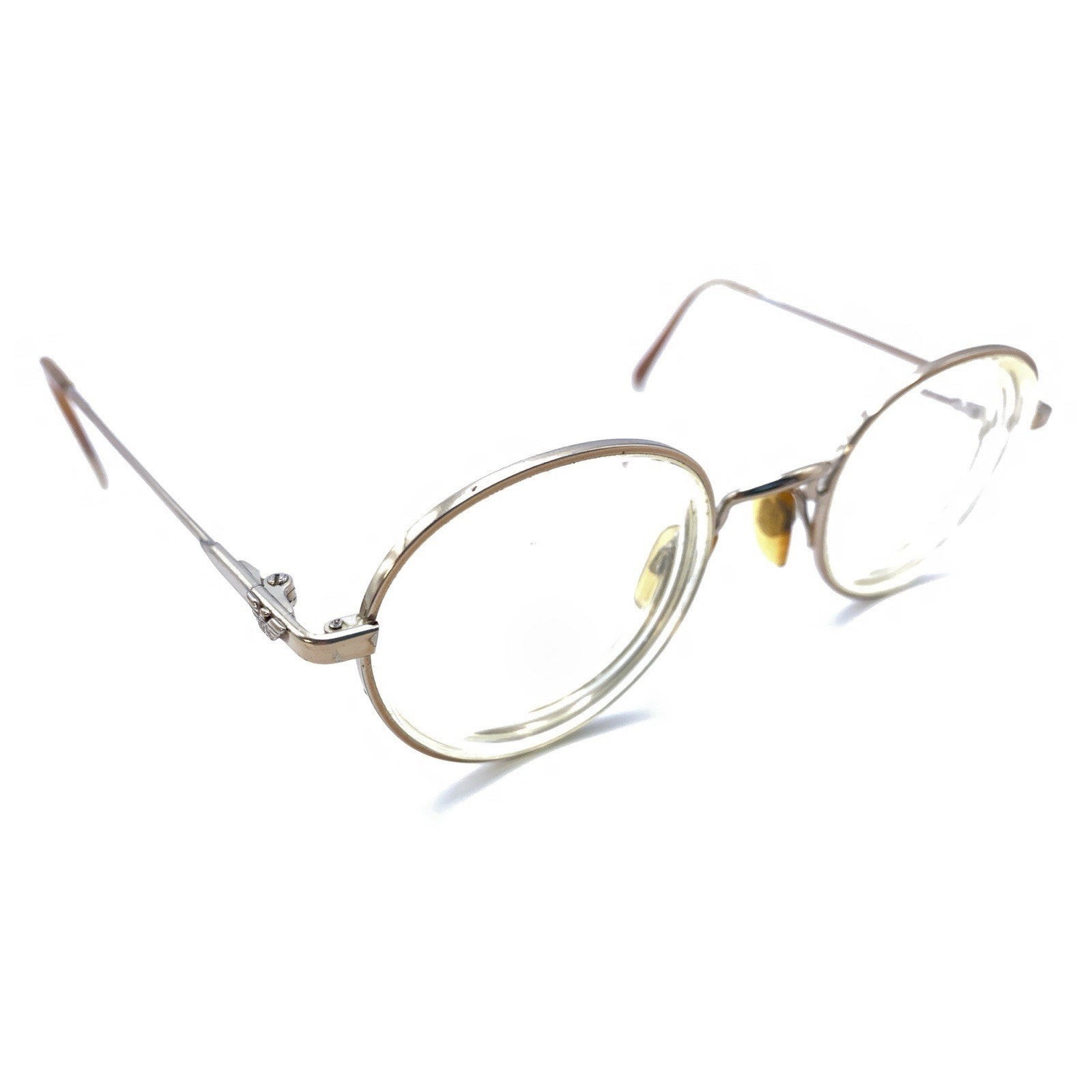 Giorgio Armani Vintage Gold Round Metal Eyeglasses Frames 45-22 135 Italy Women