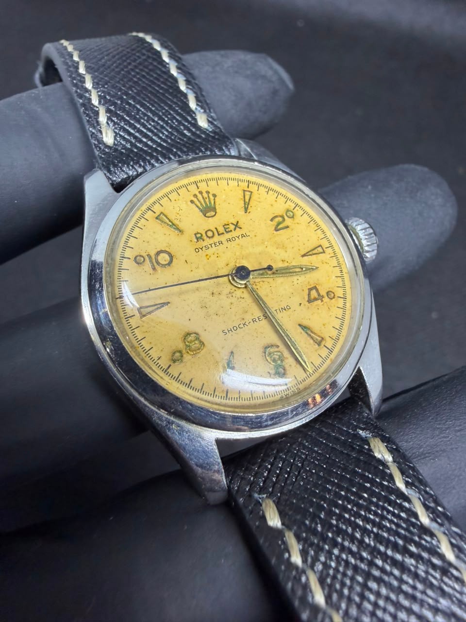 Vintage Rolex Oyster Royal 6144 Manual Wind Tropical Dial 1940s