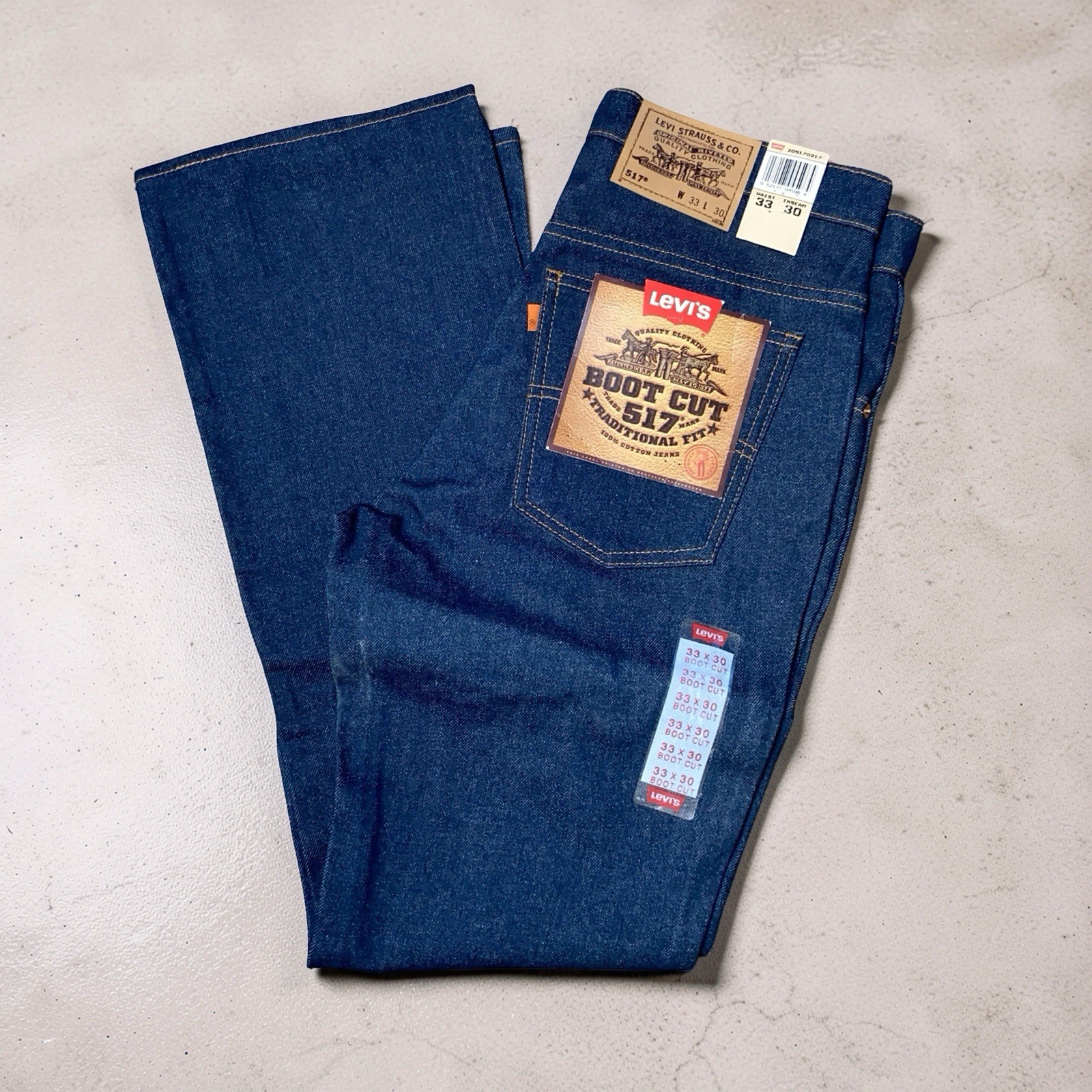 DEADSTOCK Levi's 517 Orange Tab Jeans Men's 33x30 Boot Cut Vintage 90s USA Made