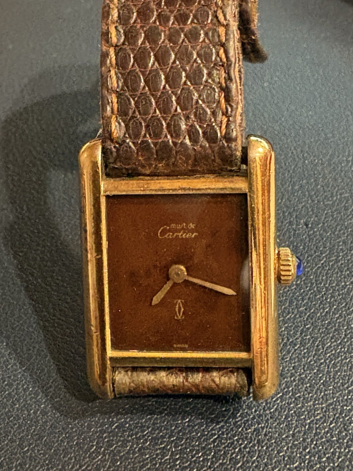 Vintage Must de Cartier Tank-Vermeil Women's 20 MM By 20 MM with Rare Dial