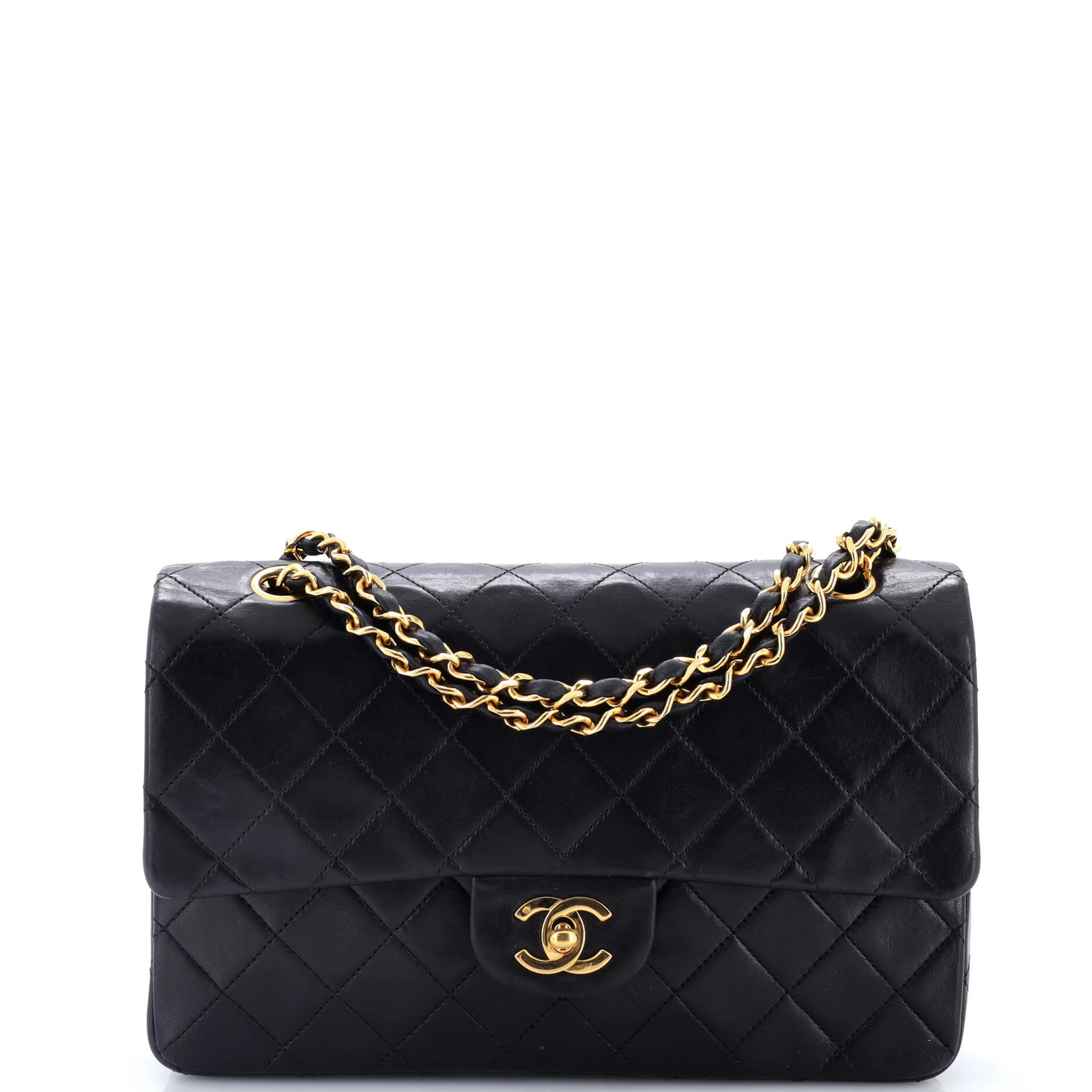 Chanel Vintage Classic Double Flap Bag Quilted Lambskin Medium