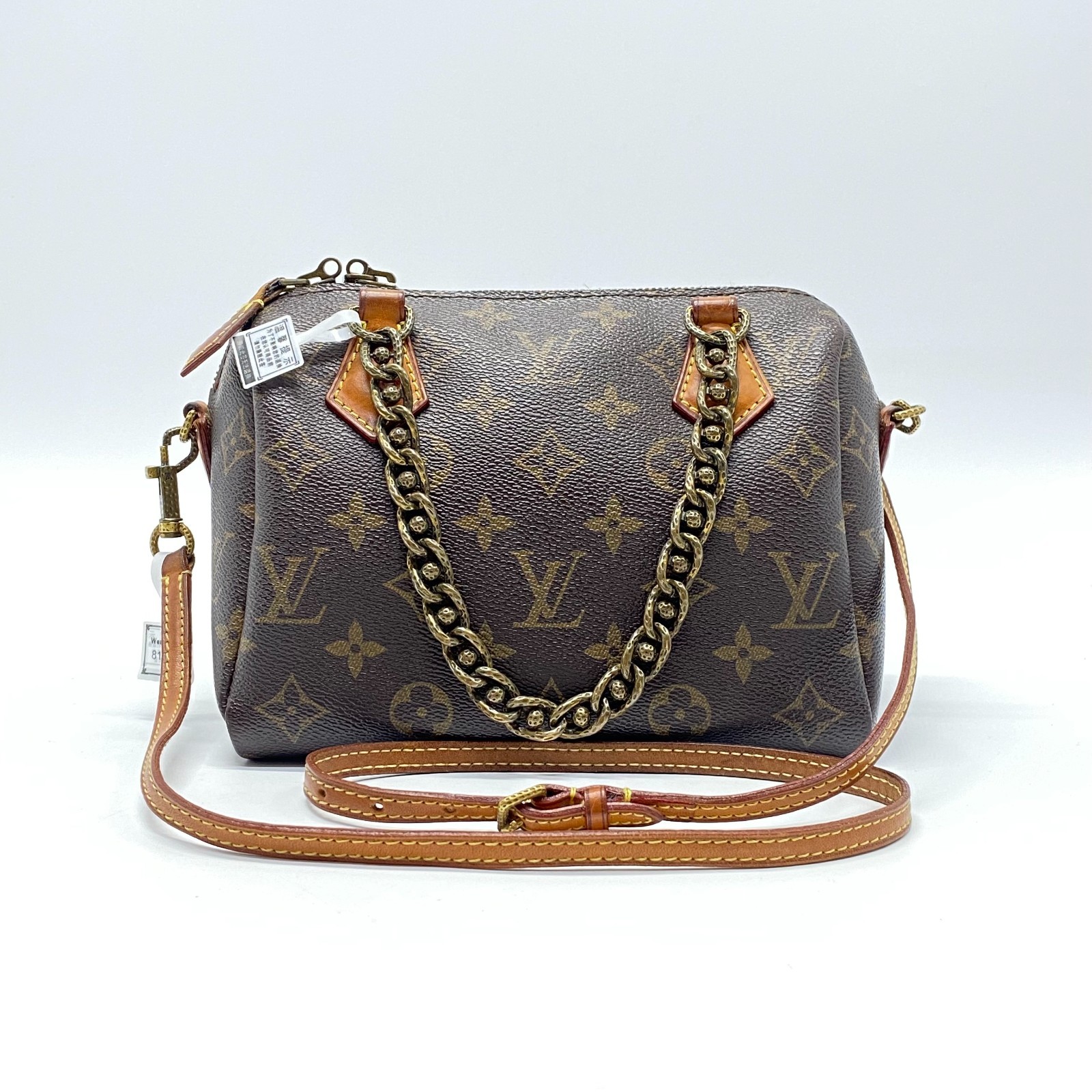 Louis Vuitton Monogram Speedy 25 Vintage Chain Crossbody Bag