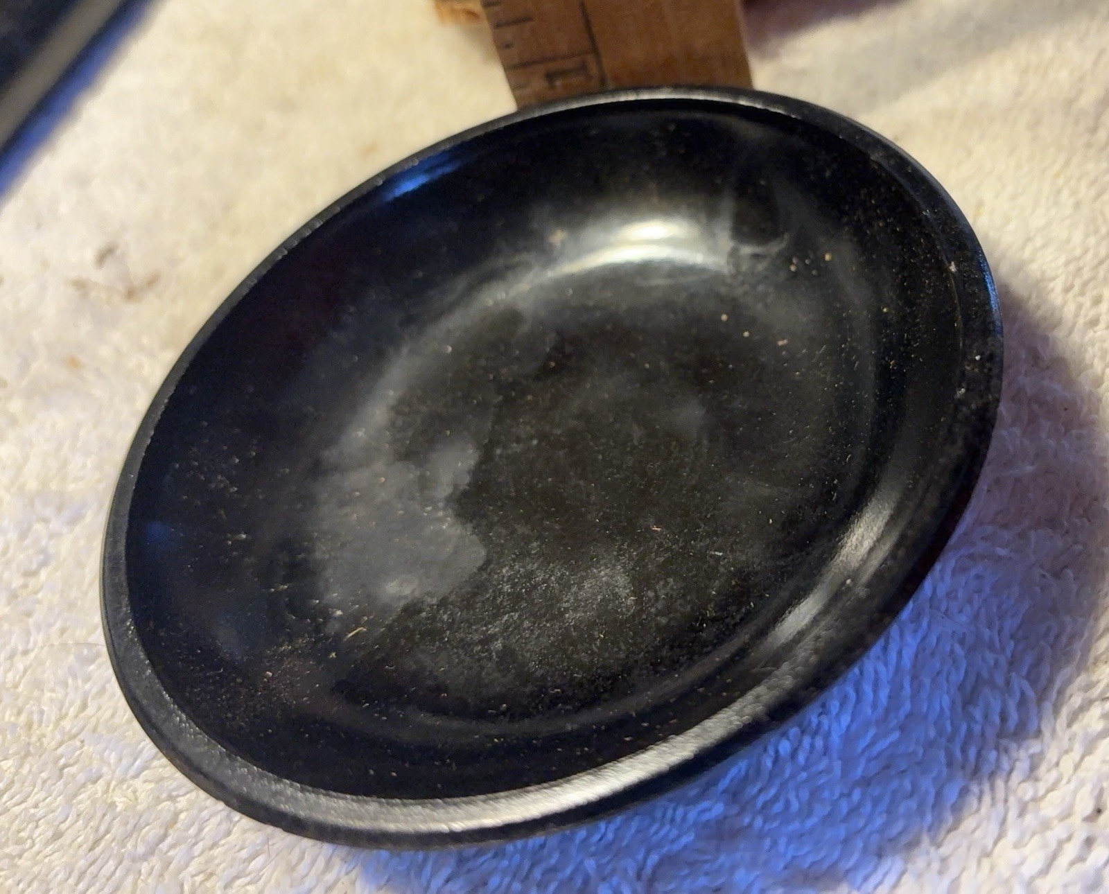 Vintage Frankart Art Deco Nymph 4" desk tray ashtray Black Amythyst USA