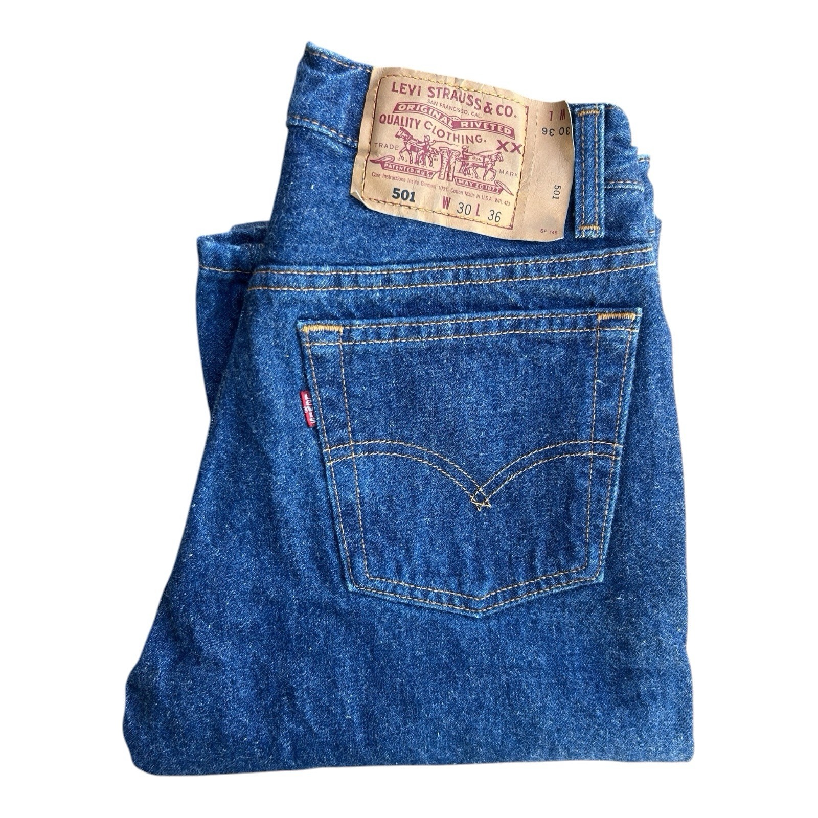 Vintage 1995 Levis 501 Made in USA Jeans Tag 30x36 Actual 29x36 Button Fly Denim