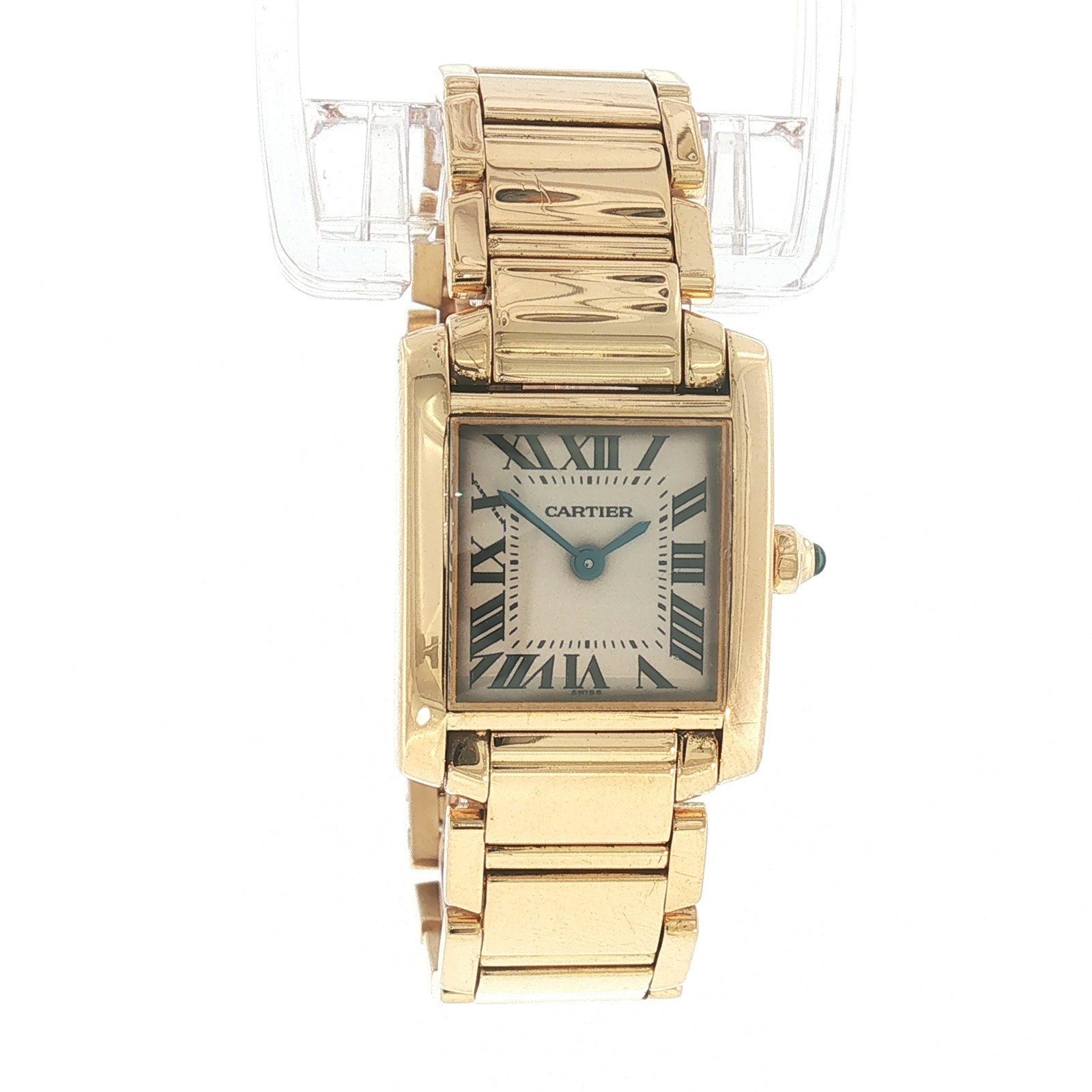 VINTAGE LADIES CARTIER TANK FRANCAISE 2385 QUARTZ WRISTWATCH 18K YELLOW GOLD 