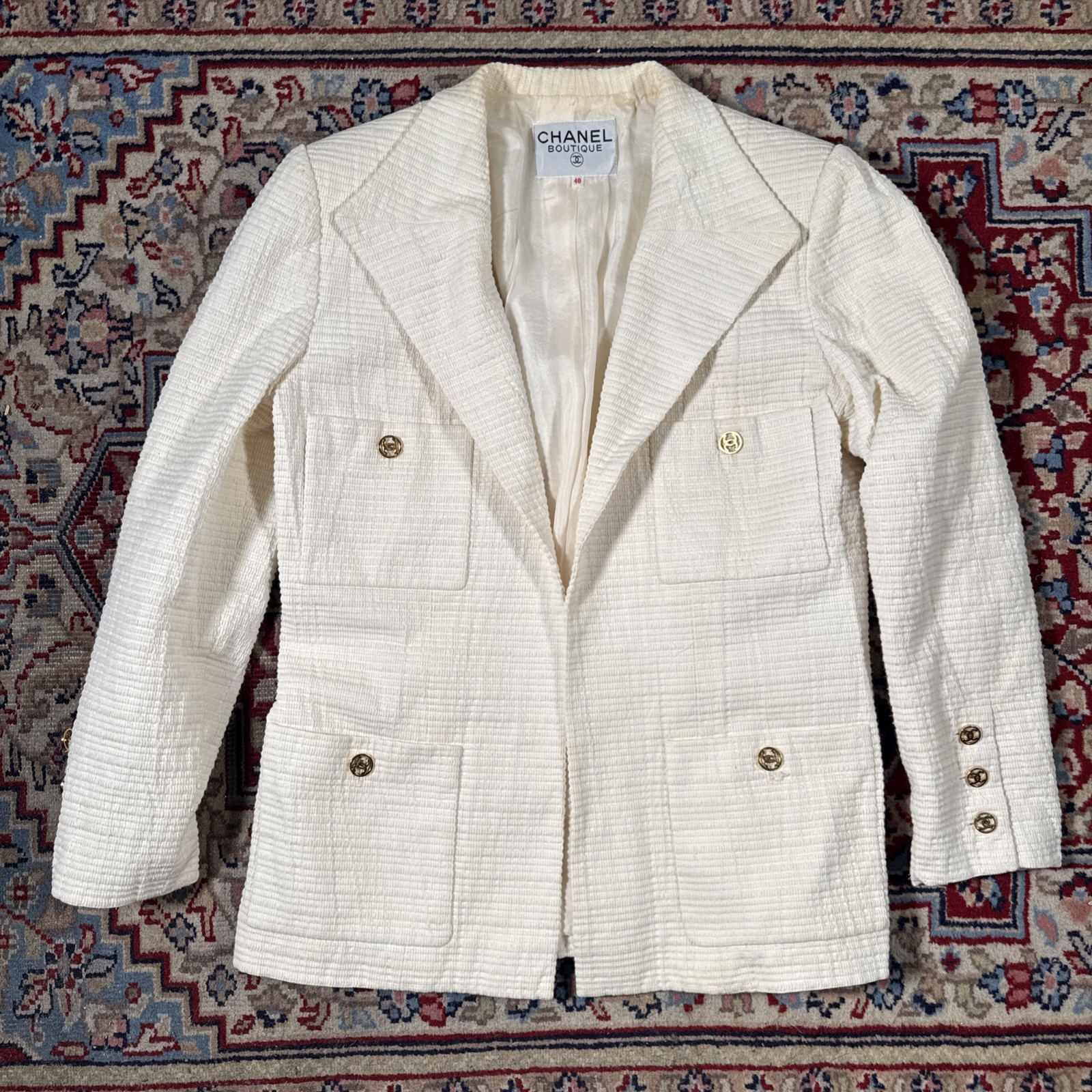 Vintage Chanel Blazer White Size 40 Women’s Vtg