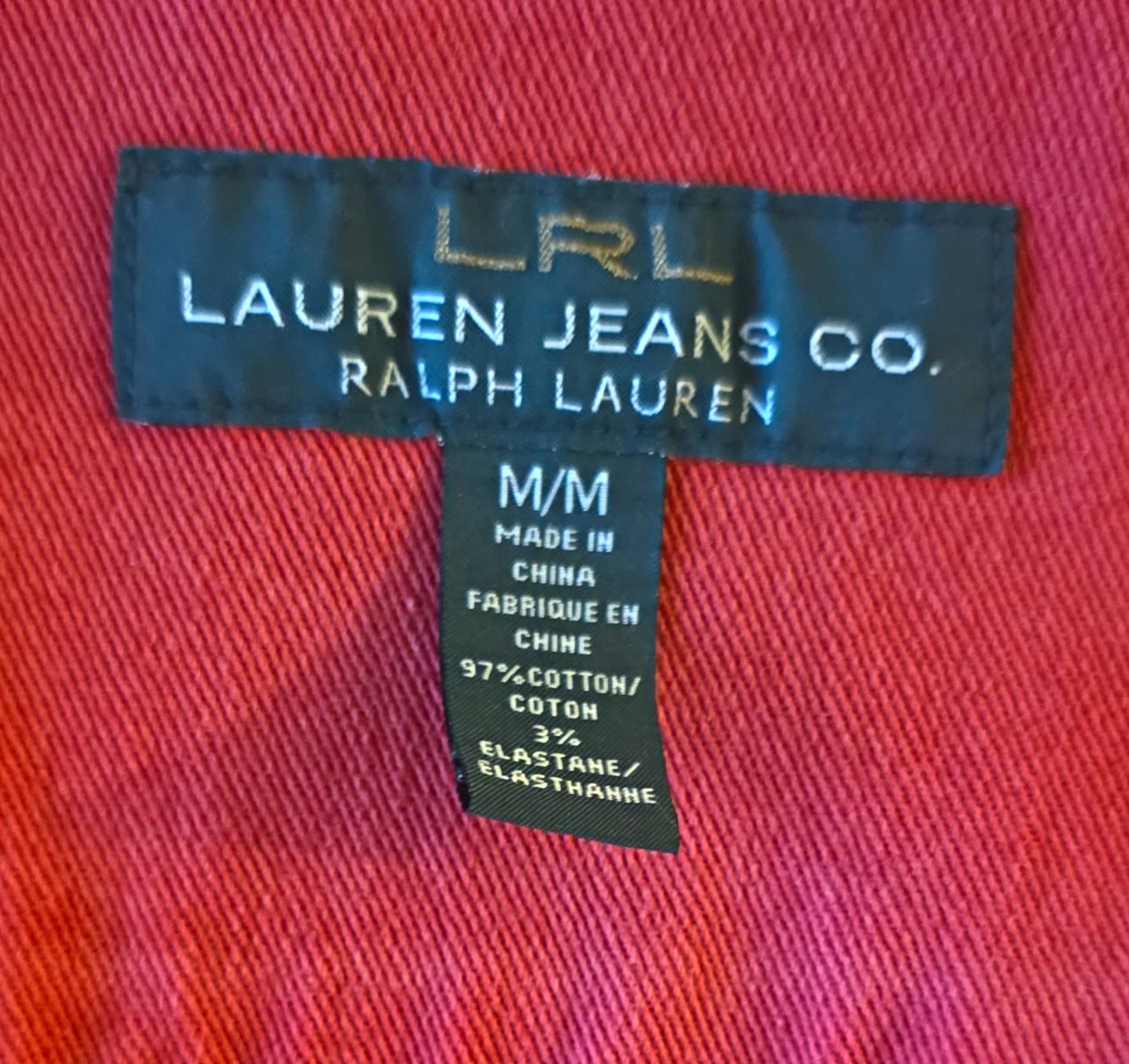 Vintage Ralph Lauren Jeans Co. Pink/Red Denim Trucker Jacket Button Pockets M