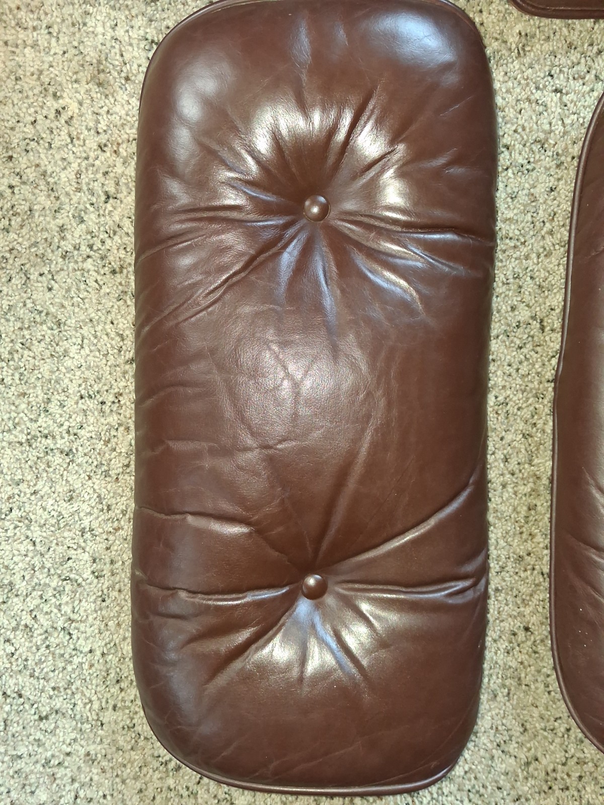 Early Original Herman Miller Brown Eames Lounge Chair & Ottoman Leather Cushions