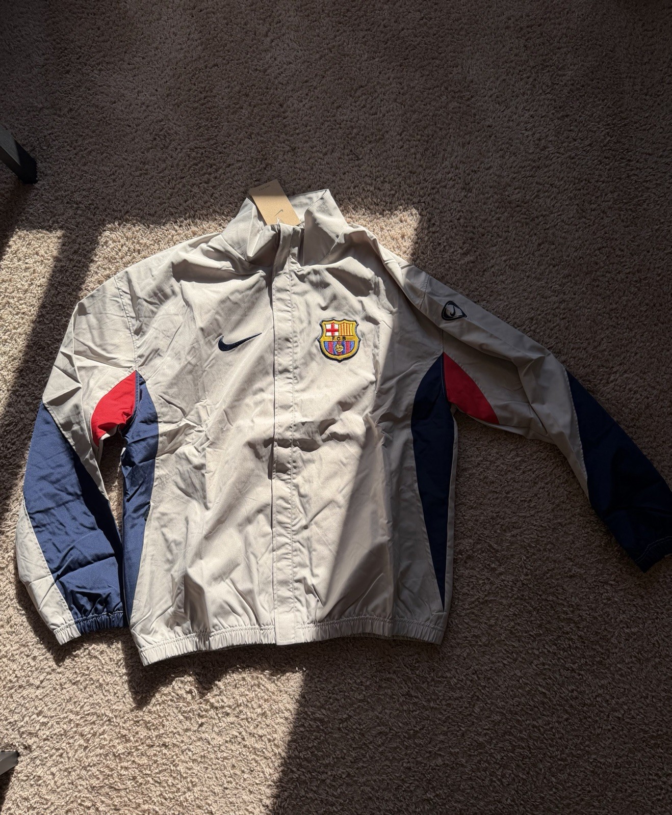 Rare Vintage Nike x FC Barcelona 2003-04 Style Retro Soccer Windbreaker Jacket.