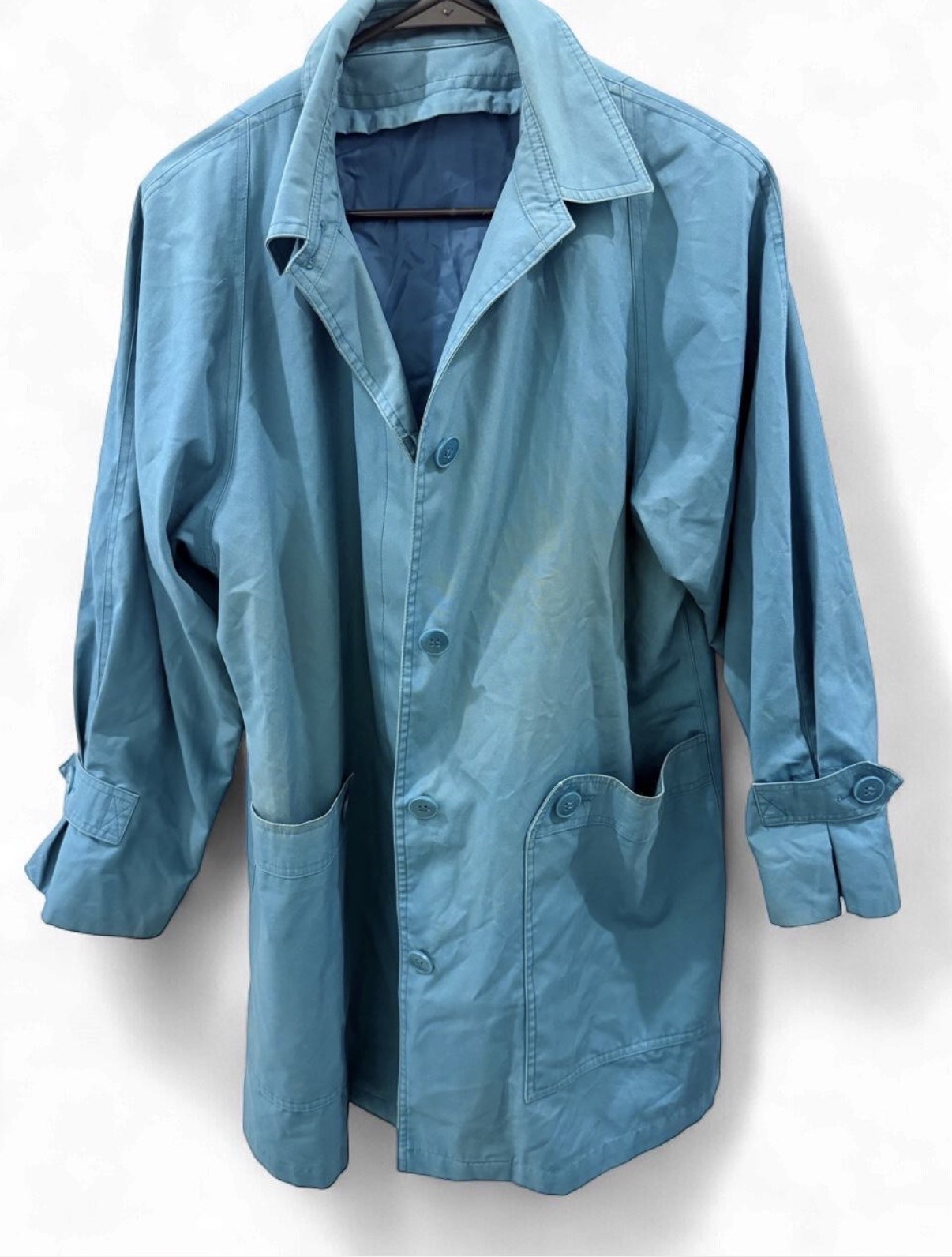 Vintage London Fog Teal Rain Trench Coat Jacket
