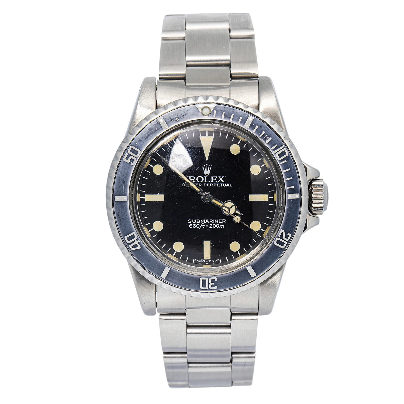 Rolex Submariner 5513 Vintage SS Auto Black Dial Men's Watch 40mm