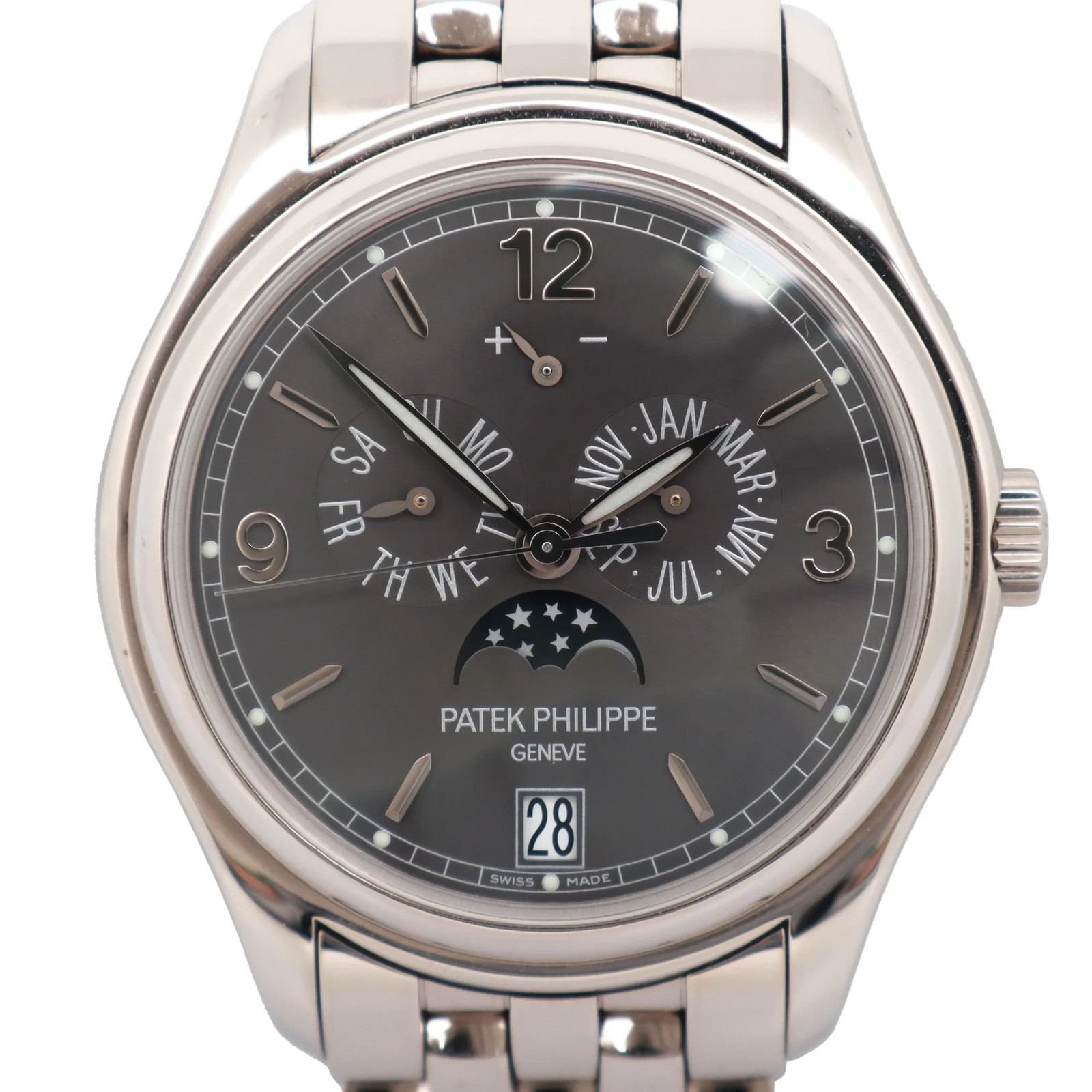2010s Patek Philippe 5146/1G-010 Annual Calendar Moon Phases 18K Gold Watch