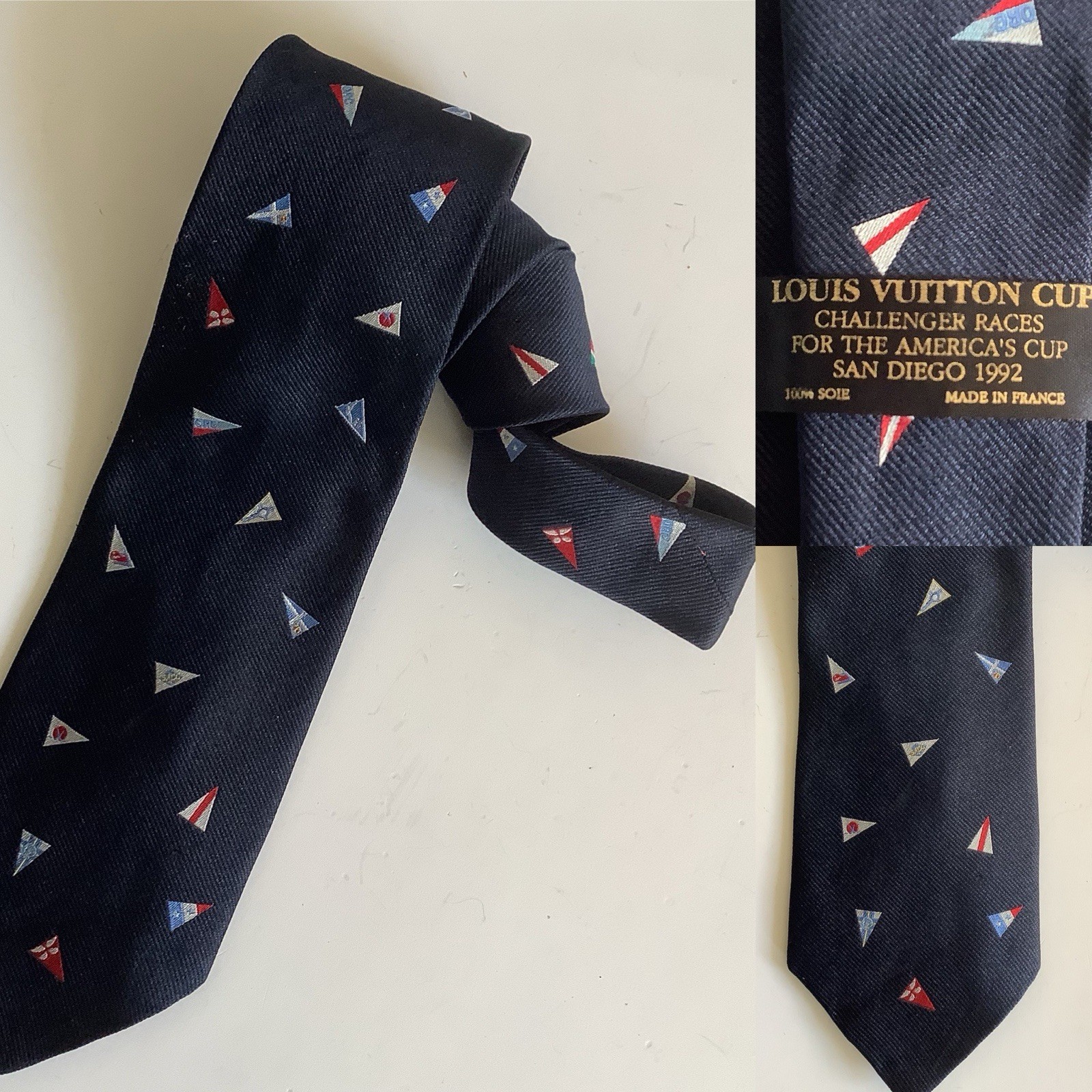 Vintage Louis Vuitton Cup 1992 Necktie Challenger Races Americas Cup San Diego