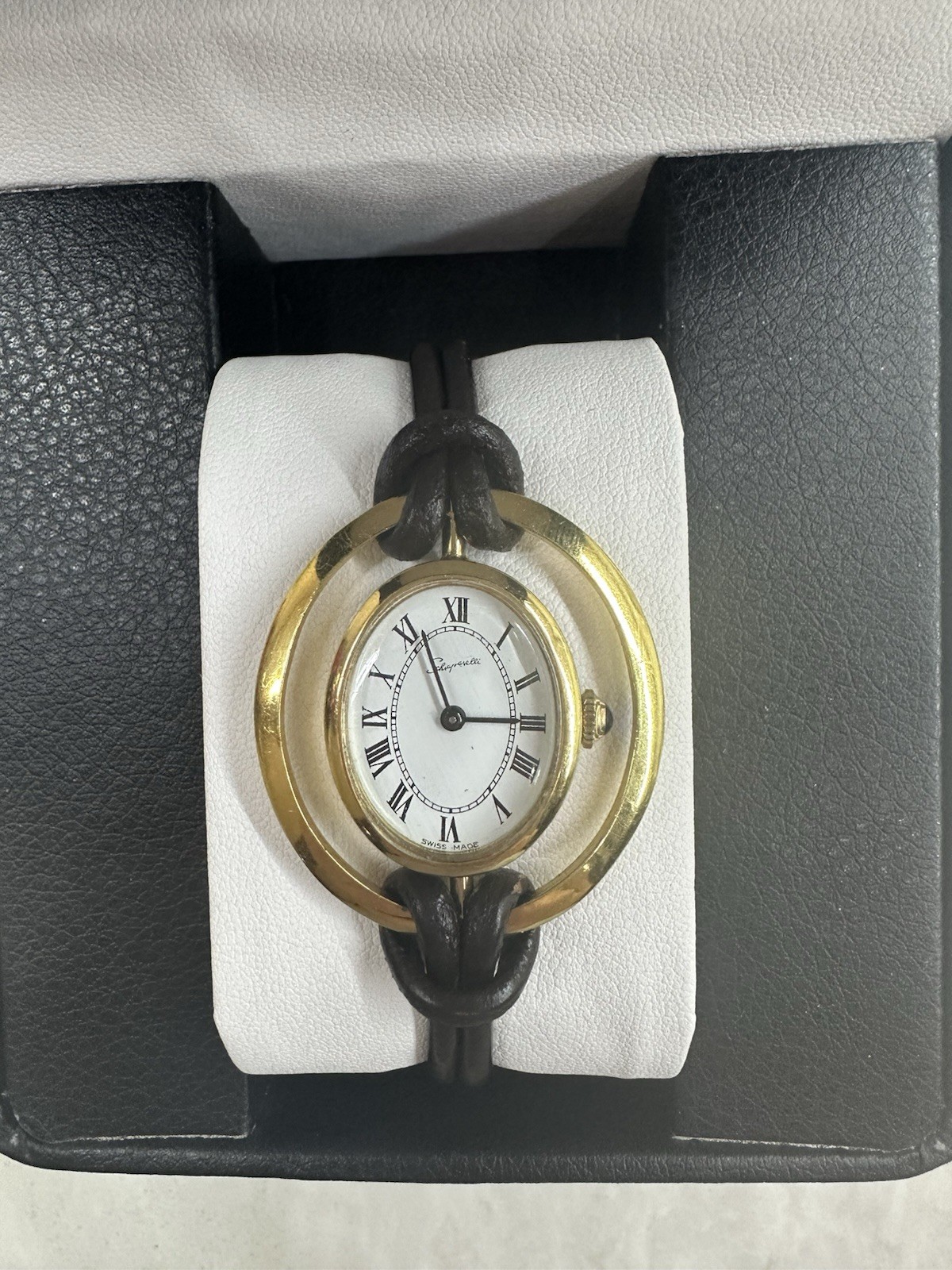 Vintage Elsa Schiaparelli Swiss Made Watch Gold Plated