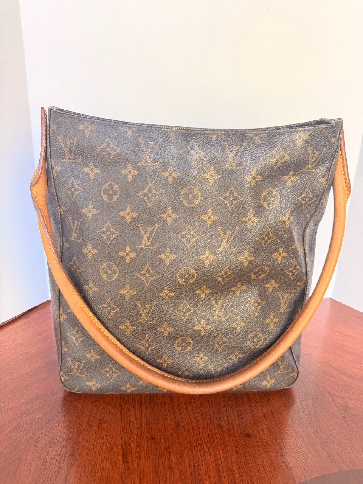 Authentic Louis Vuitton Looping GM Monogram Canvas Shoulder Bag Vintage w/ COA