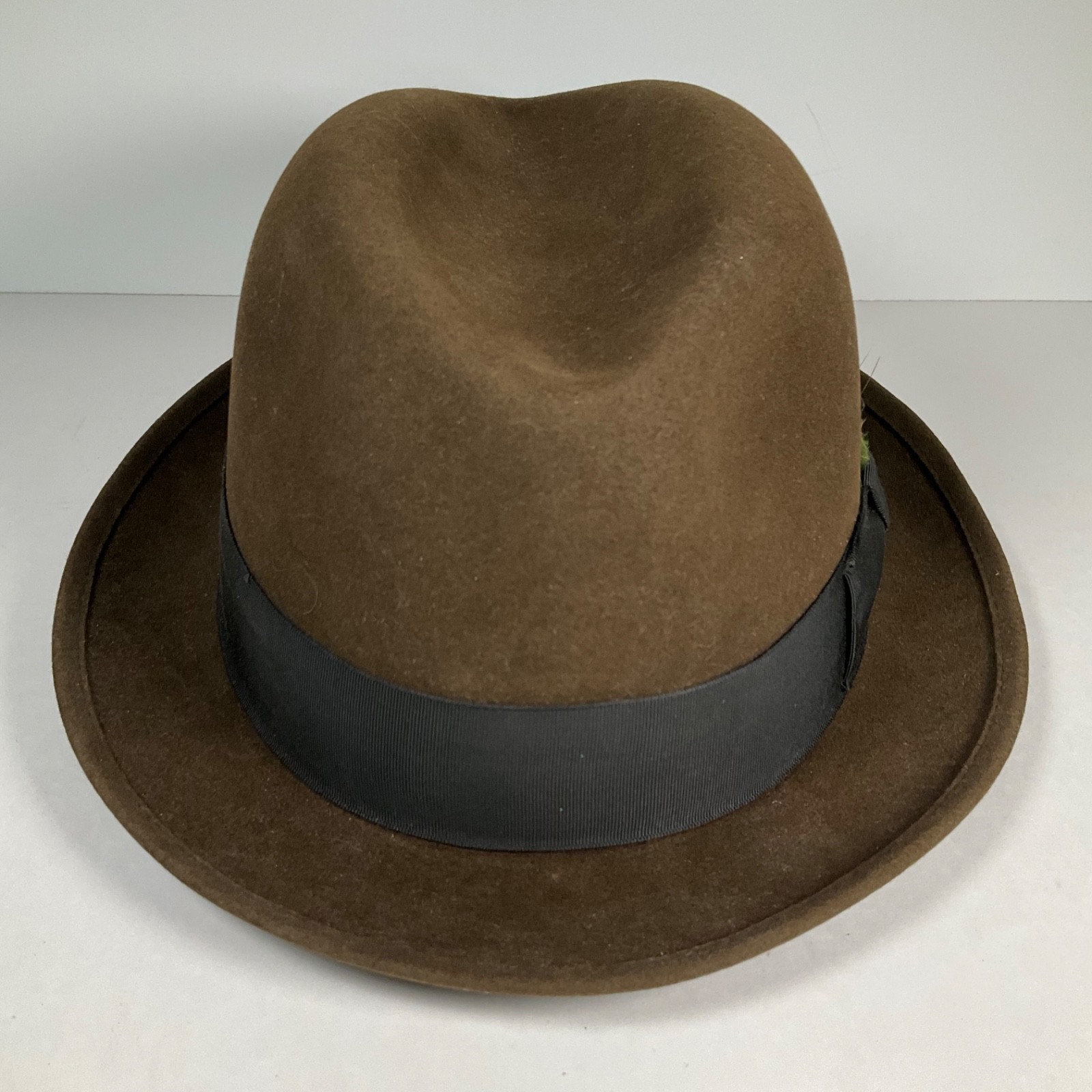 Fedora - Dynafelt - size 7 3/8" lined vintage brown