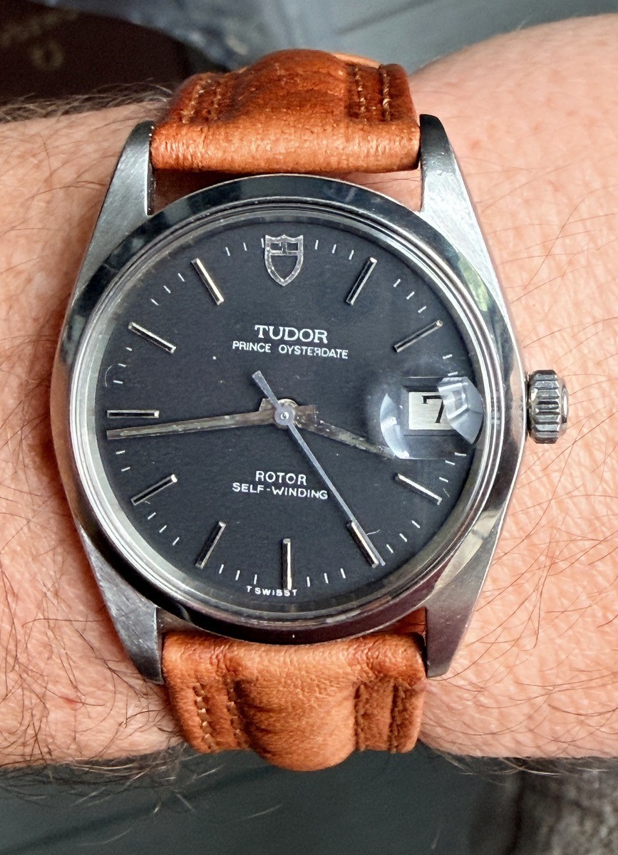 Vintage Tudor by Rolex Prince Oysterdate Automatic Clean Black Dial Steel MEN'S