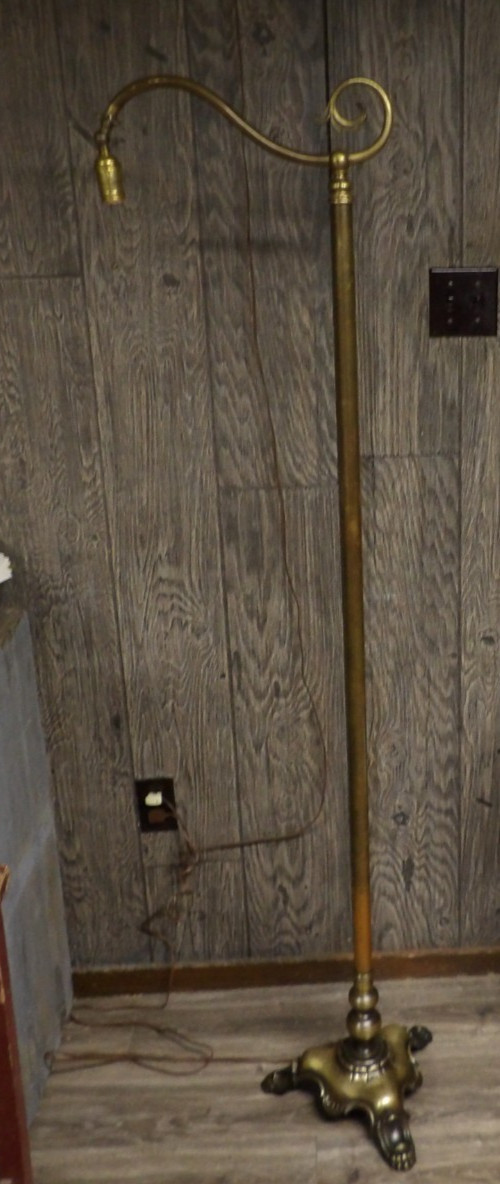 VINTAGE ANTIQUE Brass Gentleman's READING FLOOR LAMP BY GEBR. KAISER & CO