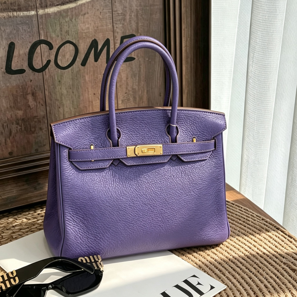 Hermès Birkin 30 Iris Gold HW Togo Leather Vintage Top Handle Medium Bag Rare