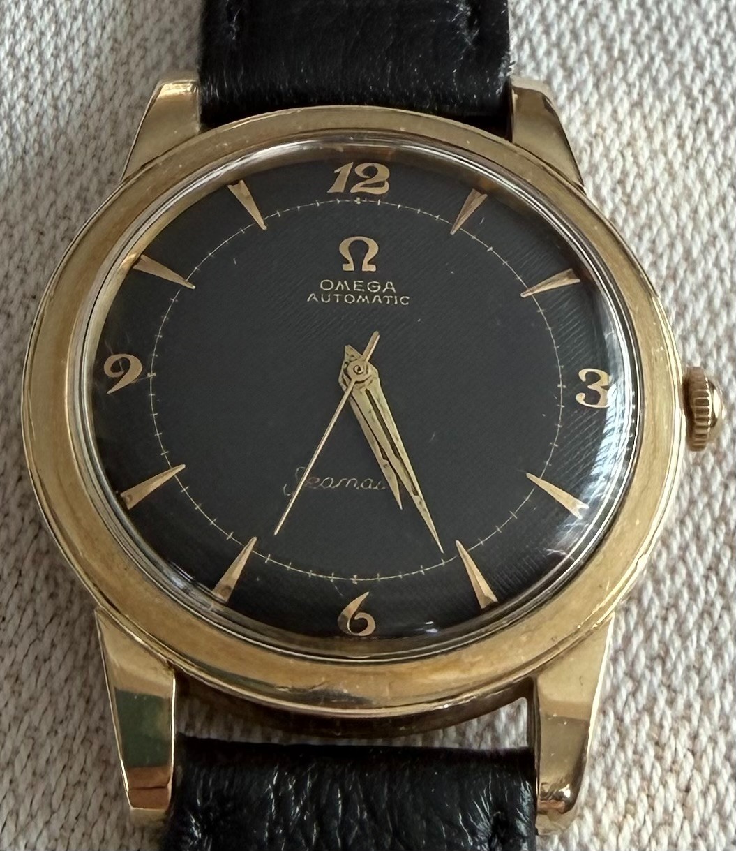 vintage 1950s Omega Seamaster gold automatic men's watch