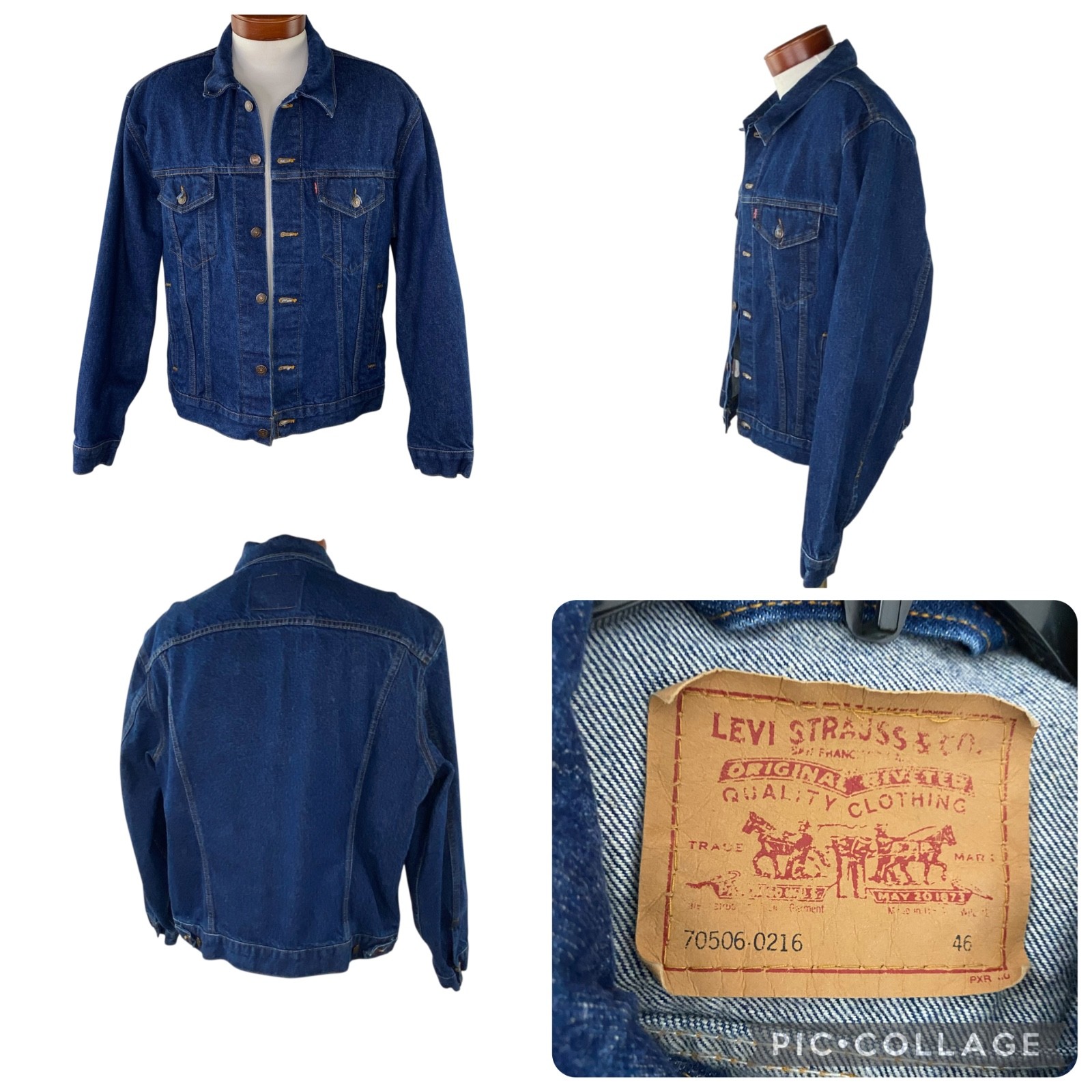 Vintage Levi’s Men’s Denim Trucker Jean Jacket 70506-0216 USA 90s Size 46