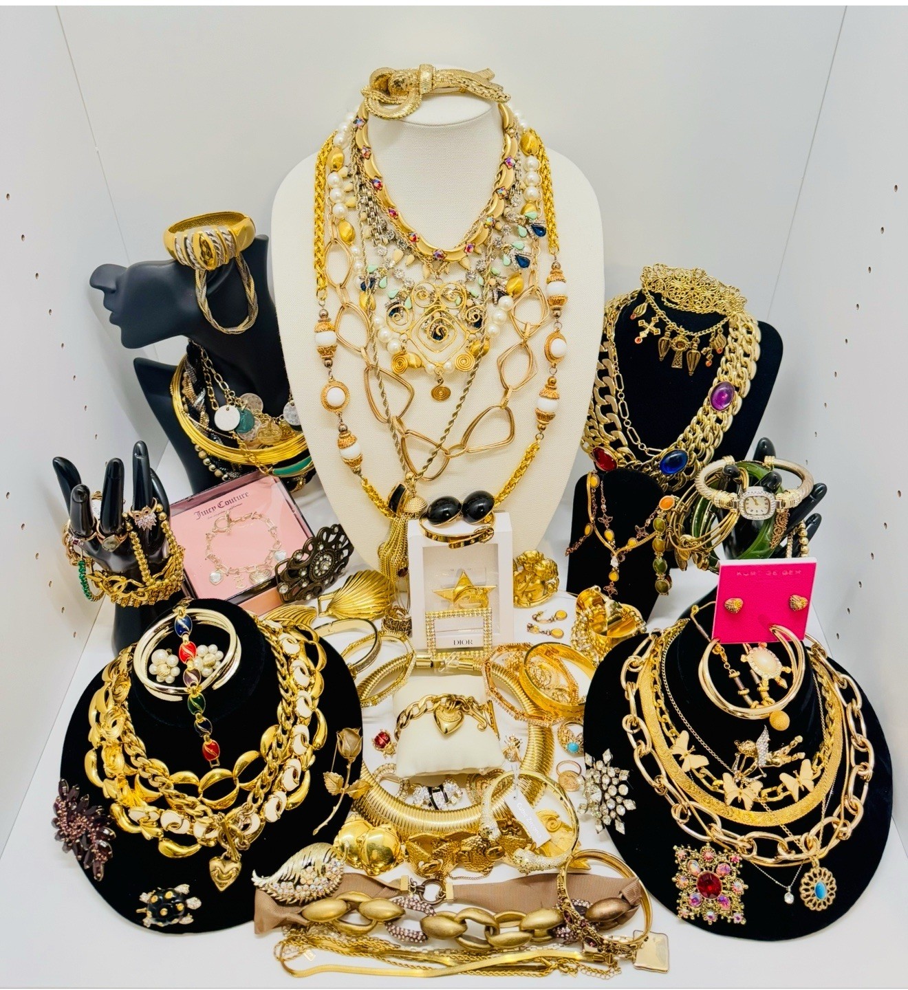 89+ Pc Vintage Designer Jewelry Lot Monet Trifari Napier Dior Juicy Couture Avon