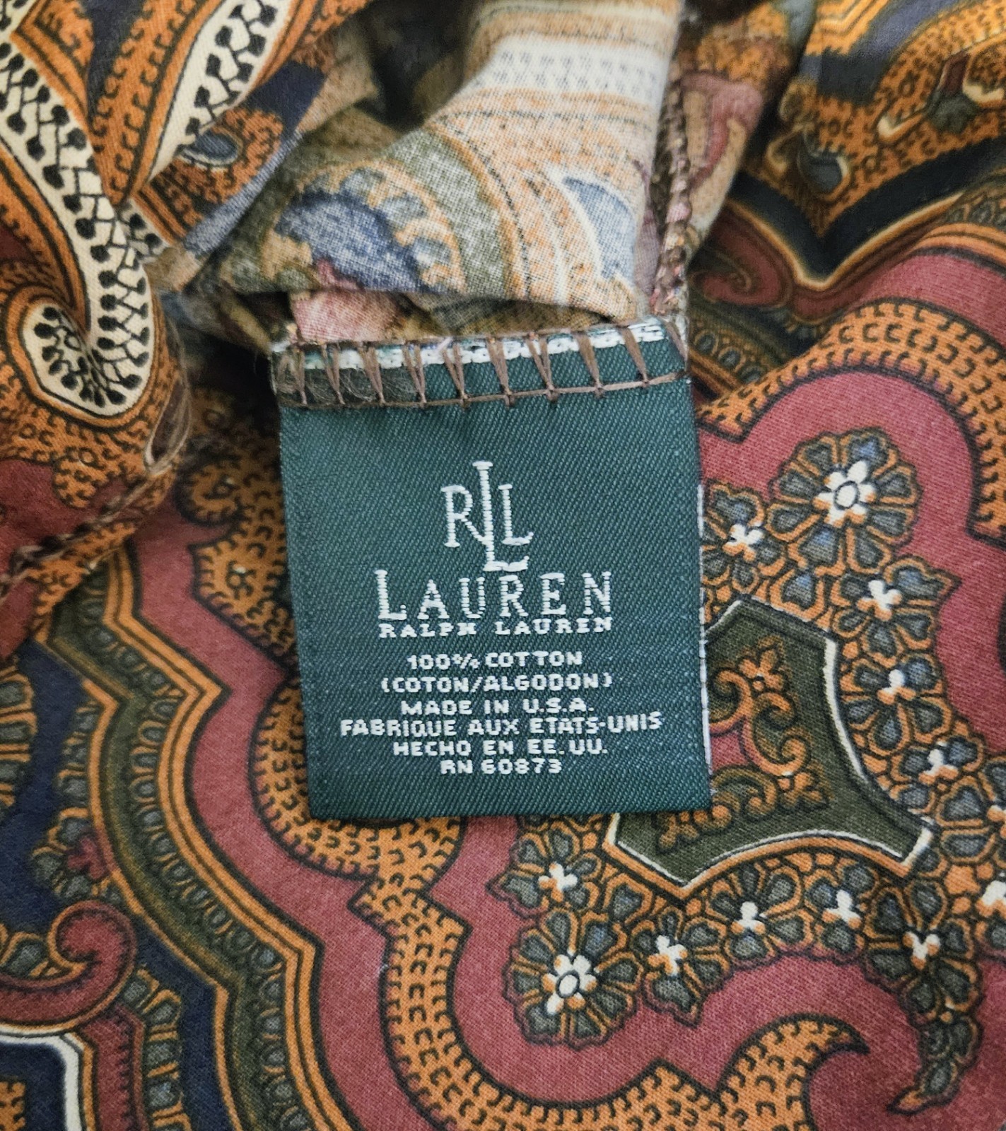 NOS Vintage Ralph Lauren Brianna Paisley Equestrian FULL (DOUBLE) Sheet Set