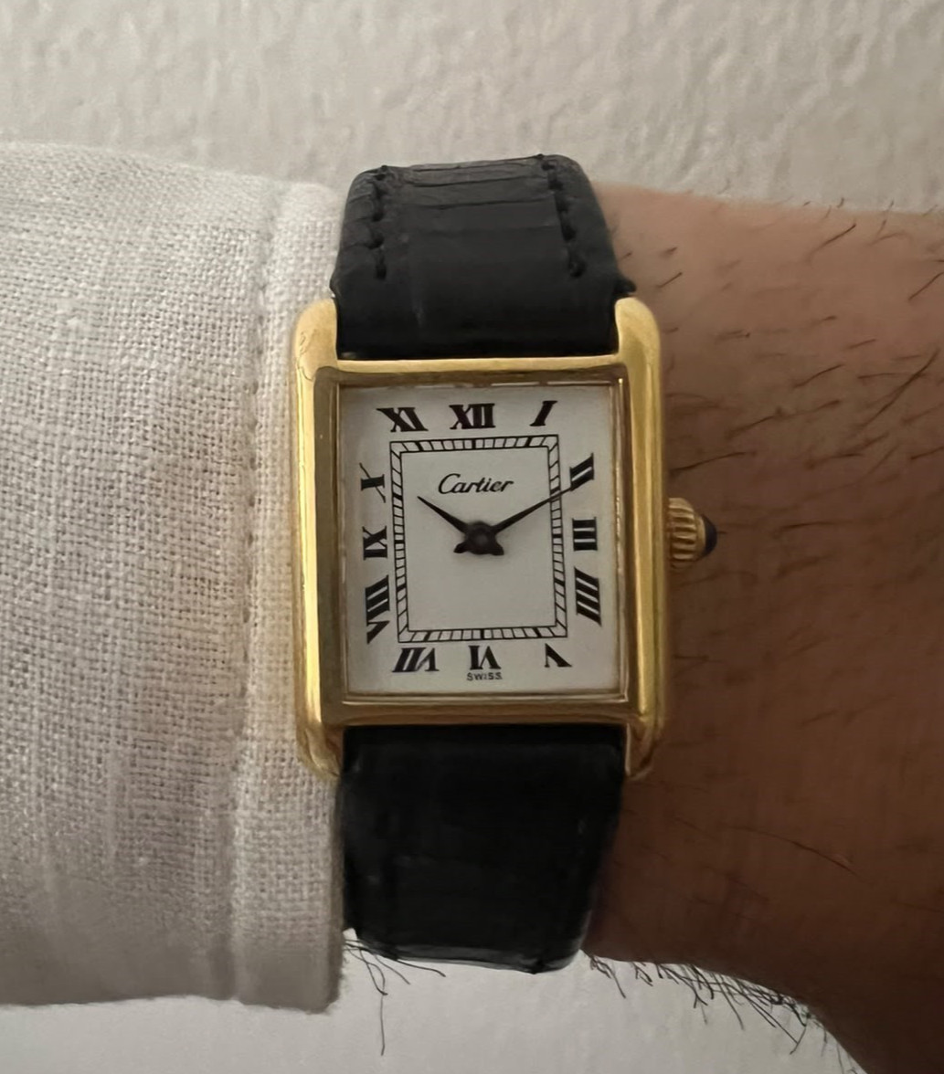 Vintage Cartier Tank Pre Must 70s Gold Electroplated 21mm