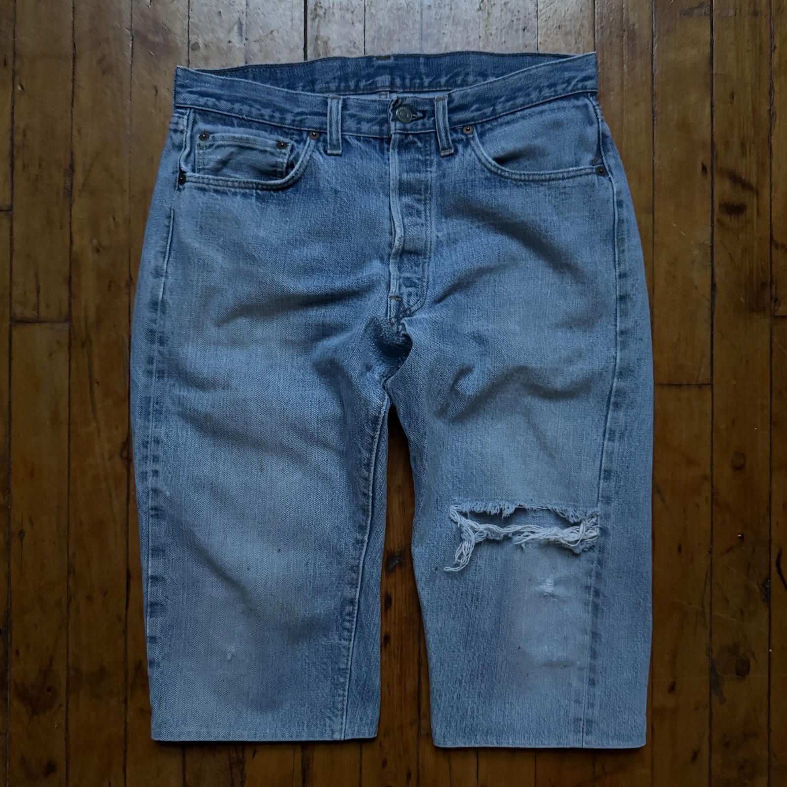 Vintage 70s Levi's 501 W33 Single Stitch Selvedge Jeans Cutoff Shorts Distressed
