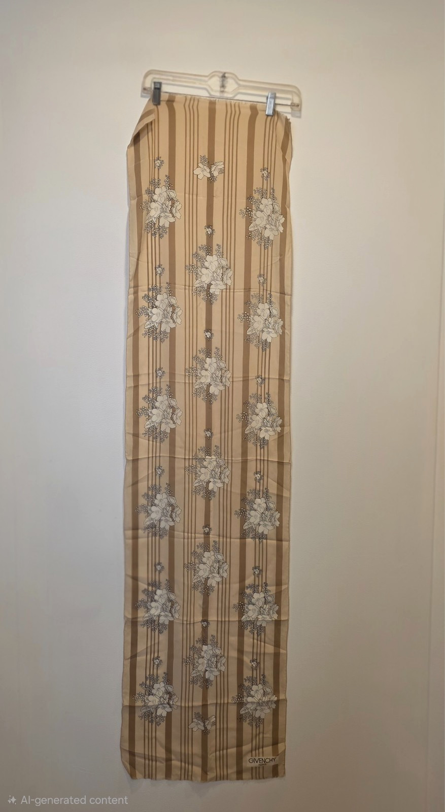Genuine vintage 65" Givenchy Silk Scarf tiny stain