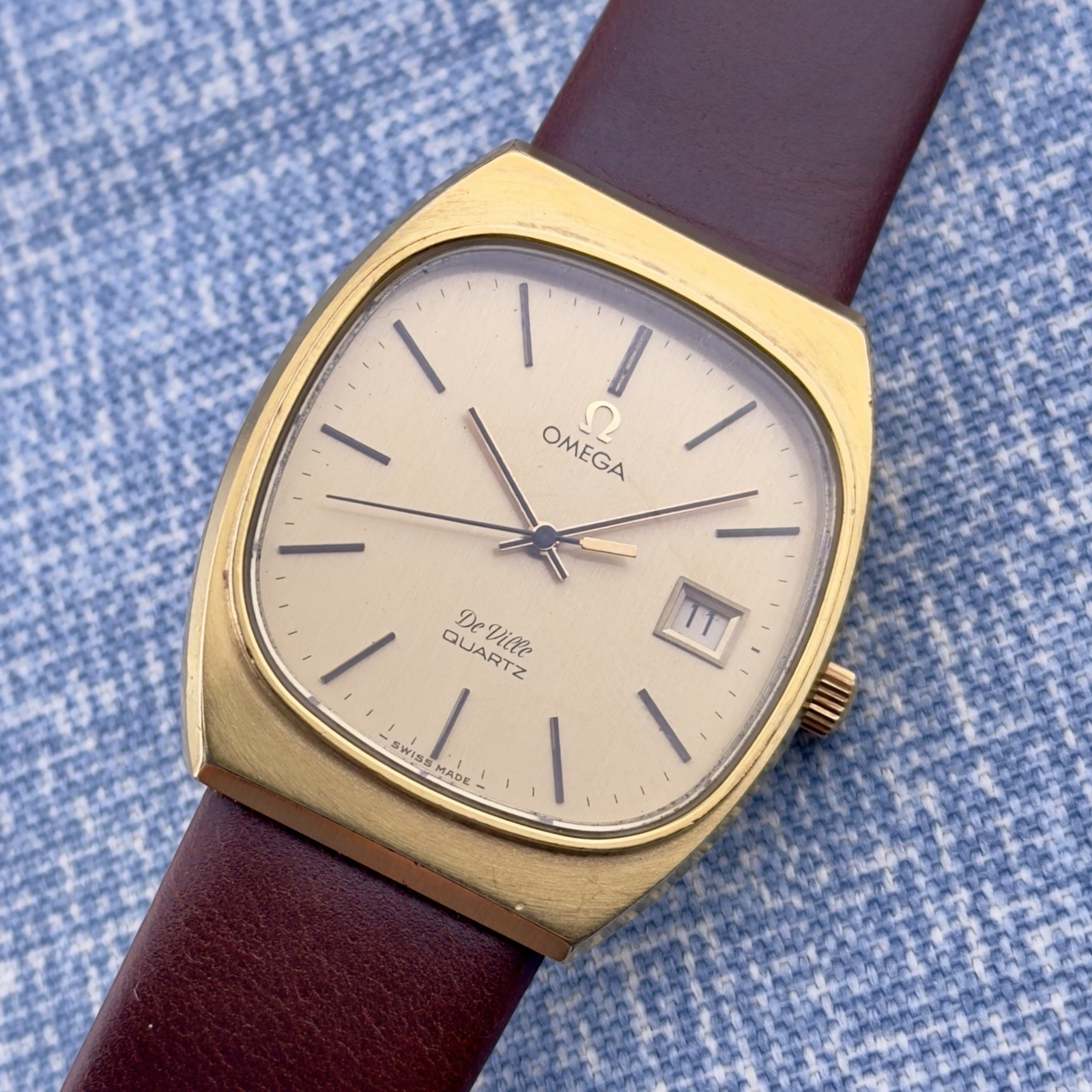 Vintage 1970s Omega De Ville - Gold Dial - Quartz - Ref 192.0035 - Men’s Watch
