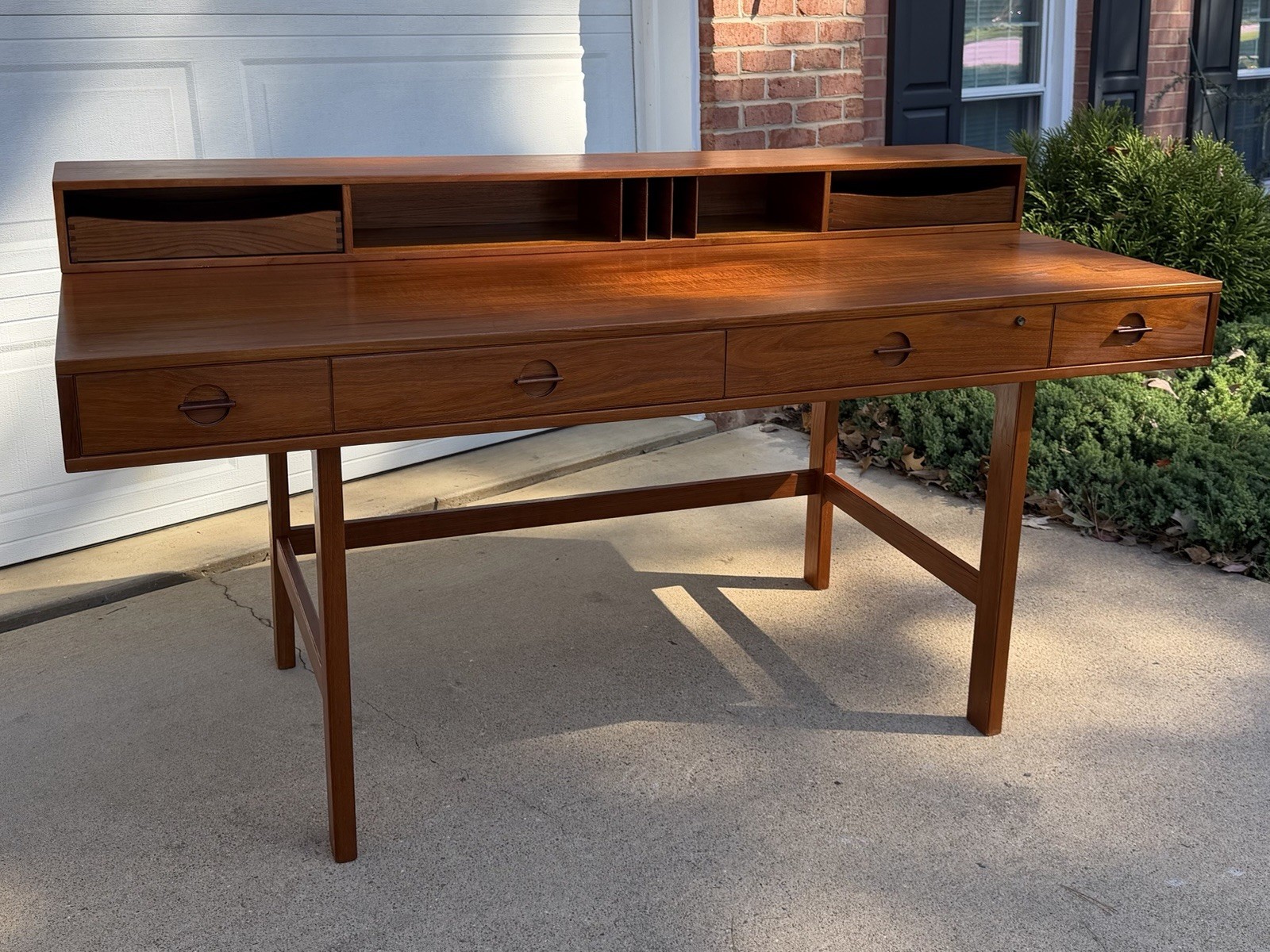Peter Lovig Nielsen Danish Mid Century Modern Flip Top Teak Desk