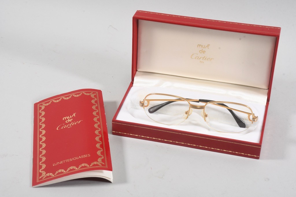 J17V04- Must De Cartier Eyeglasses w/ Case No. 605527 Cartier Paris Frame France