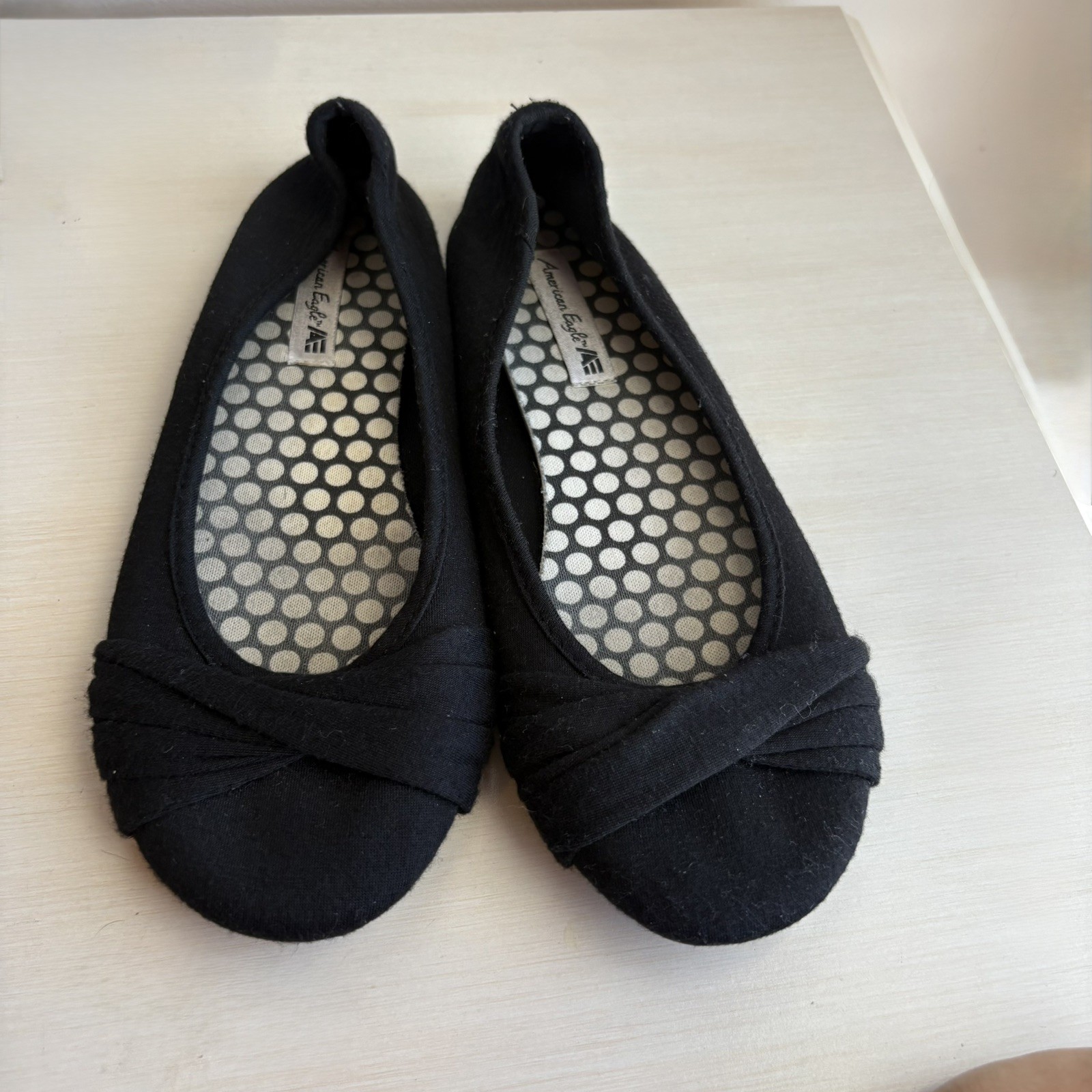 Vintage Y2K Women’s American Eagle Black Ballet Flats Size 6 Ballet Core 2000s