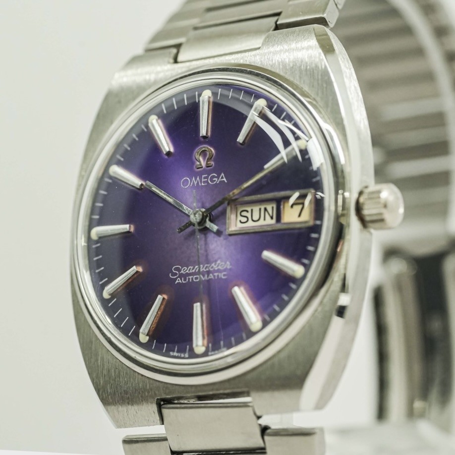 *MINT* Vintage 1978 OMEGA Seamaster Cal.1020 Automatic Purple Day/Date 35mm Mens
