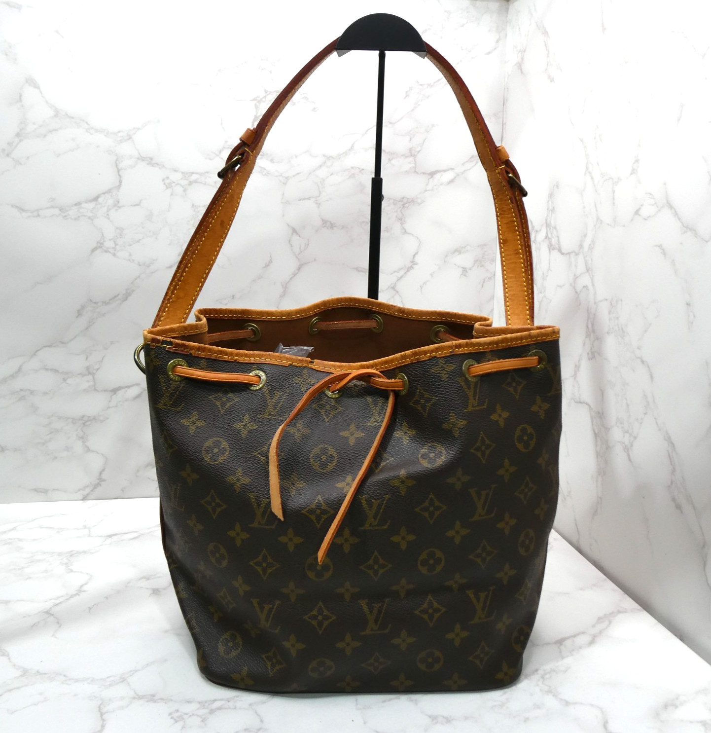 Louis Vuitton Noe Monogram Canvas Bucket Bag Vintage Brown Leather Shoulder Bag
