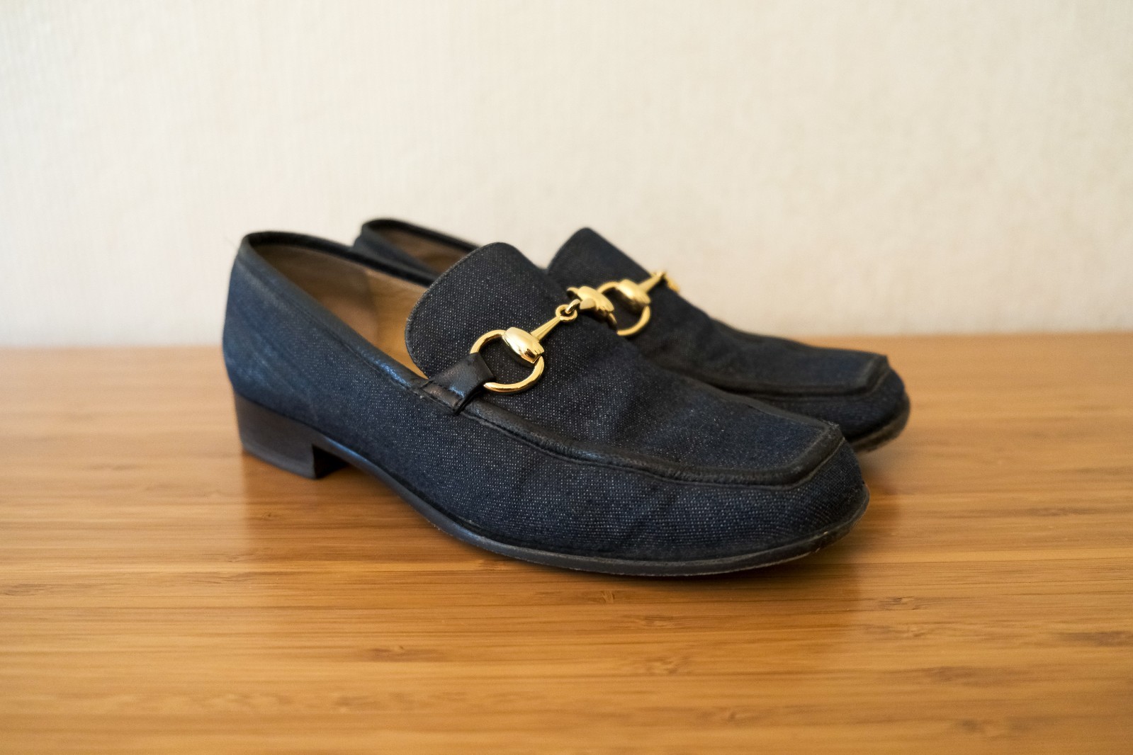 Vintage Gucci Blue Denim Horsebit Loafers - Size 5.5B (With Box & Dustbag)