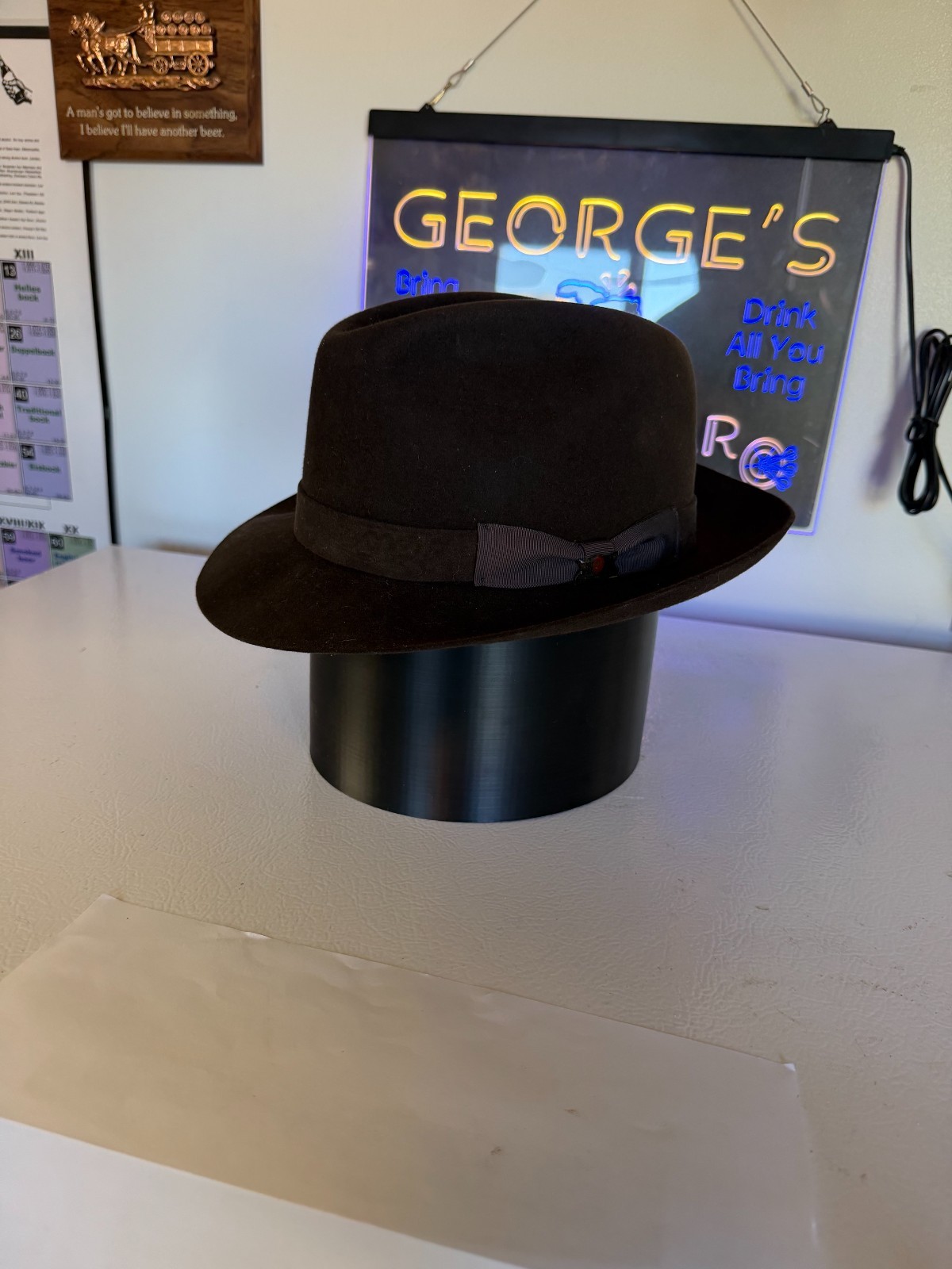Biltmore President Artisan Mocha Fedora hat #58, 7 1/4 New with tags