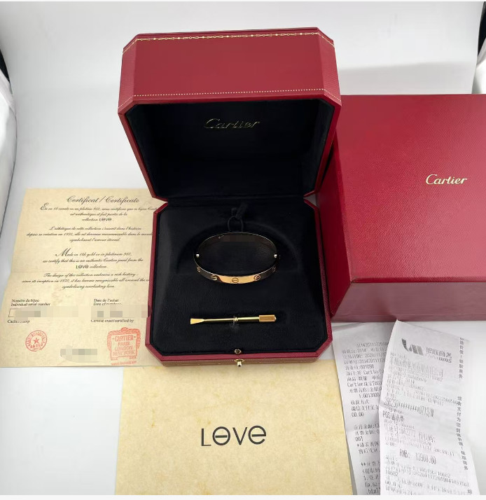 Cartier Love Bracelet Classic Model 18K Rose Gold Width 6.1 MM Size16