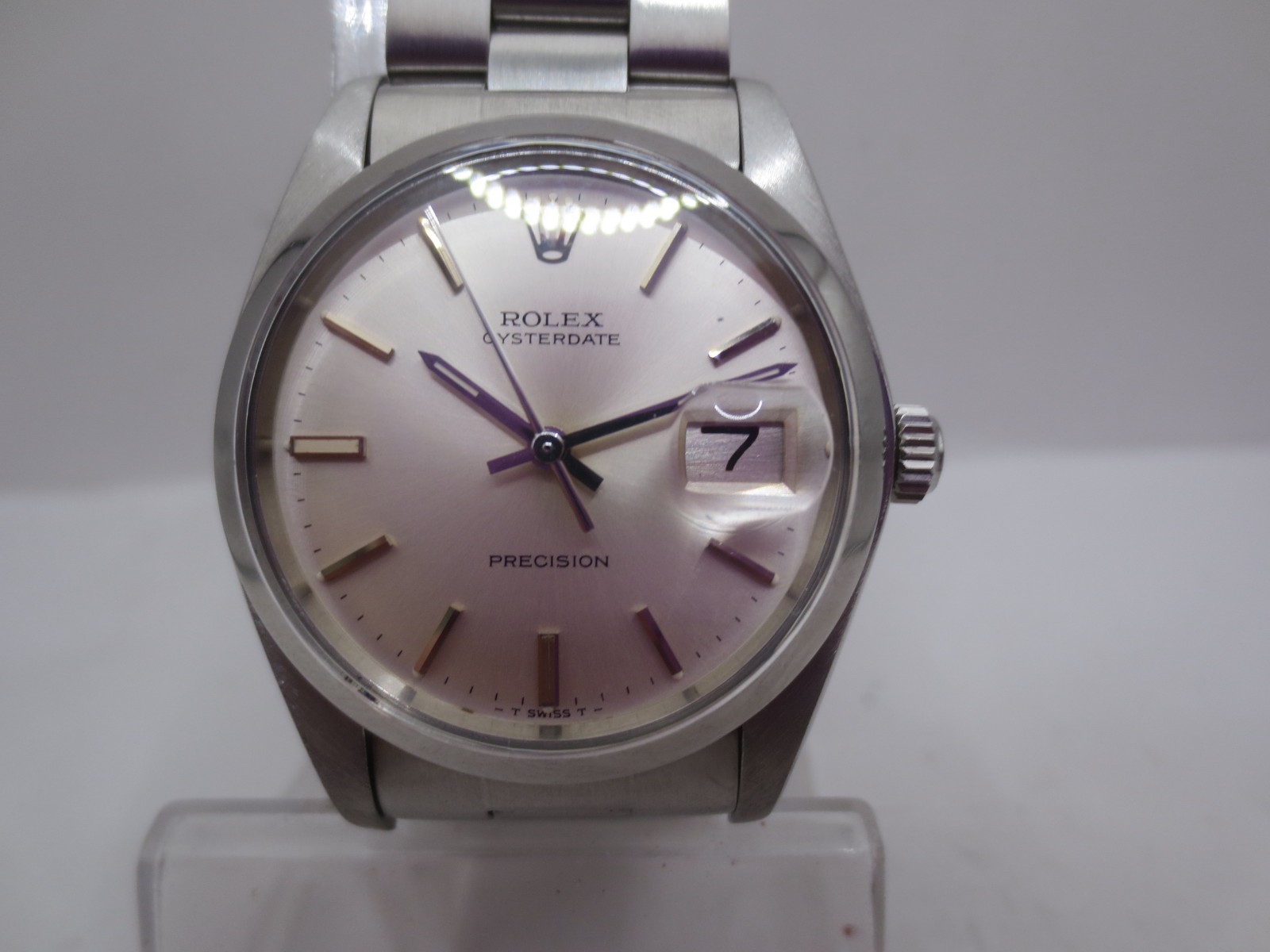 VINTAGE ROLEX PRECISION OYSTERDATE REF#6694 STAINLESS STEEL HANDWIND MENS WATCH