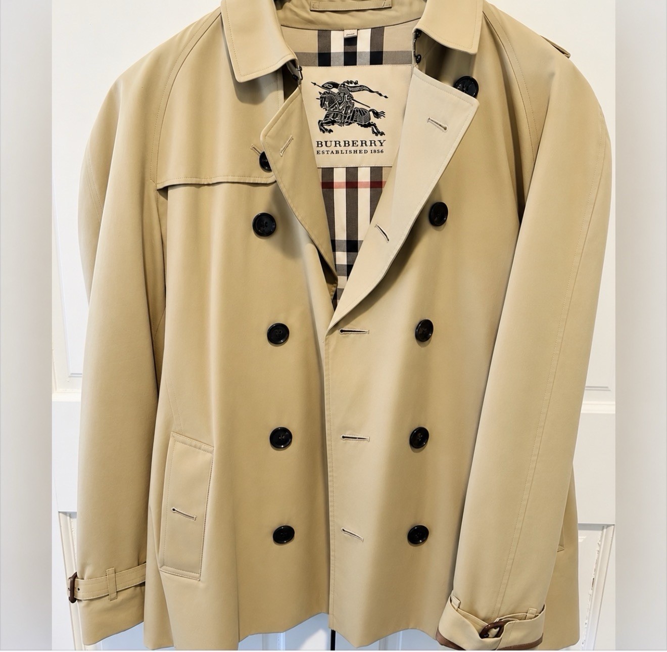 Burberry Trench Coat Men Vintage 'Kensington' Model, Made in England, Wool Liner